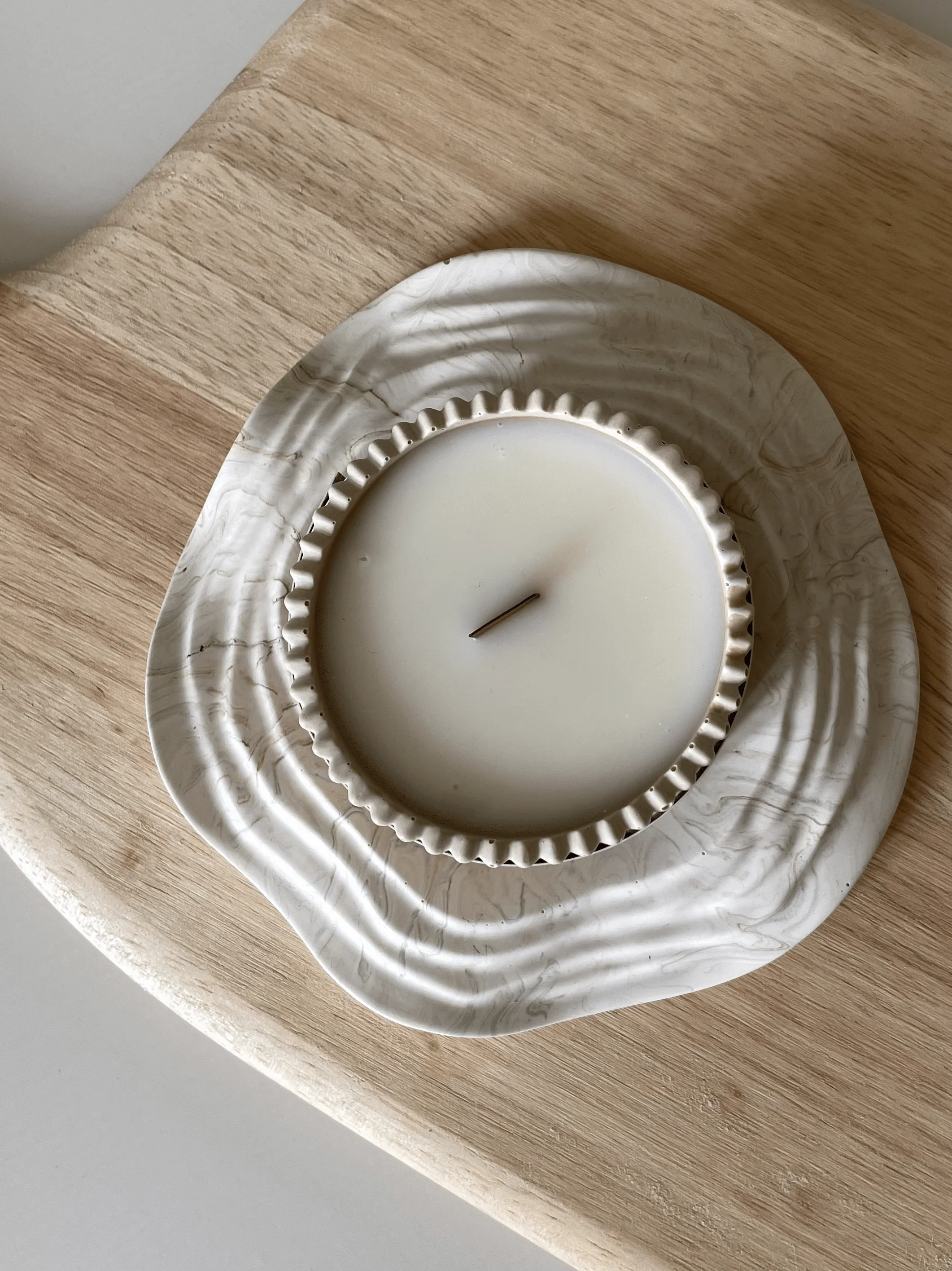 Baby Powder Jesmonite Soy Candle – Soft Neutral Home Fragrance - Image 5