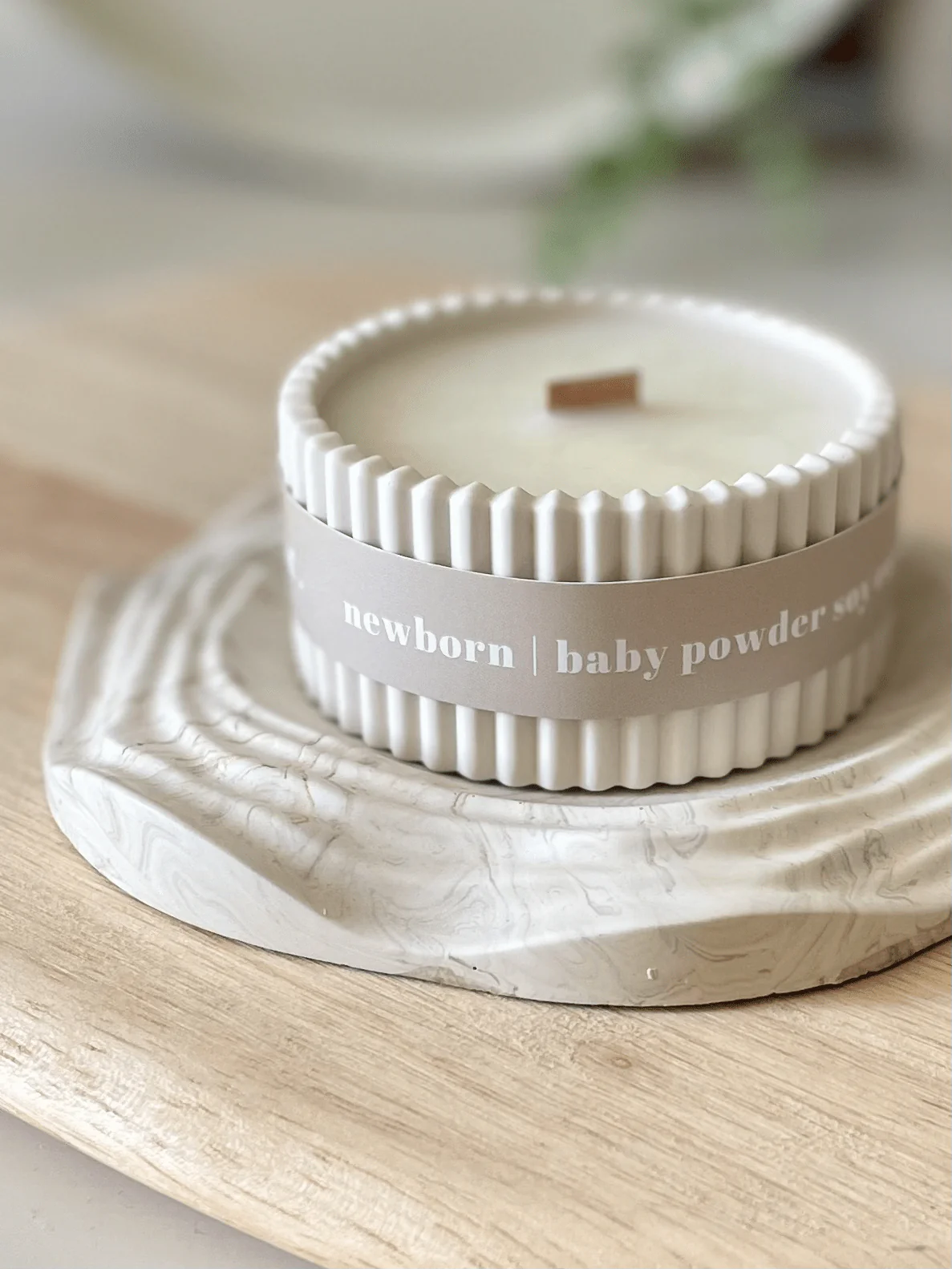 Baby Powder Stoneware Soy Candle – Scandi Minimalist Home Candle - Image 4