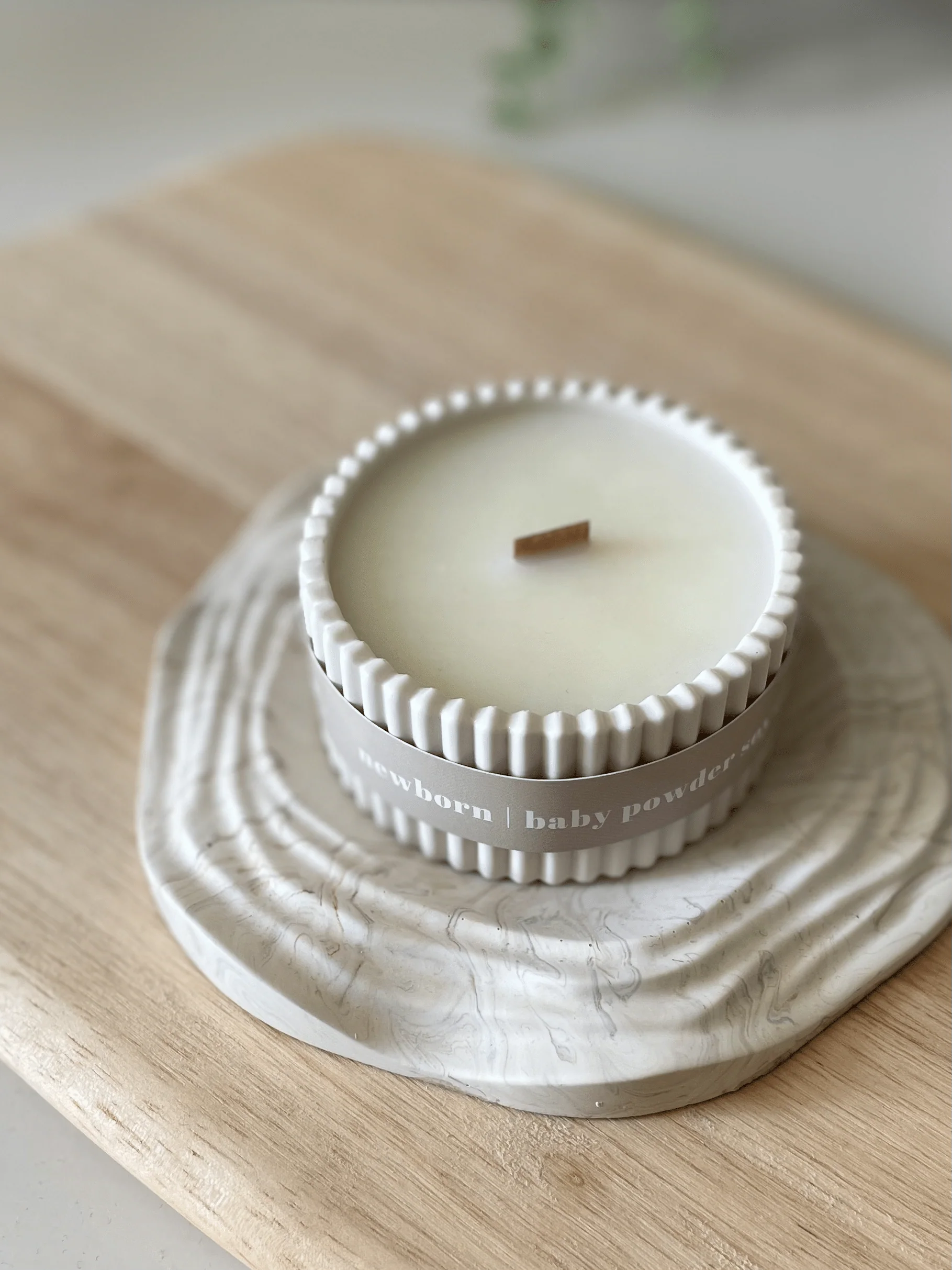 Baby Powder Stoneware Soy Candle – Scandi Minimalist Home Candle - Image 7