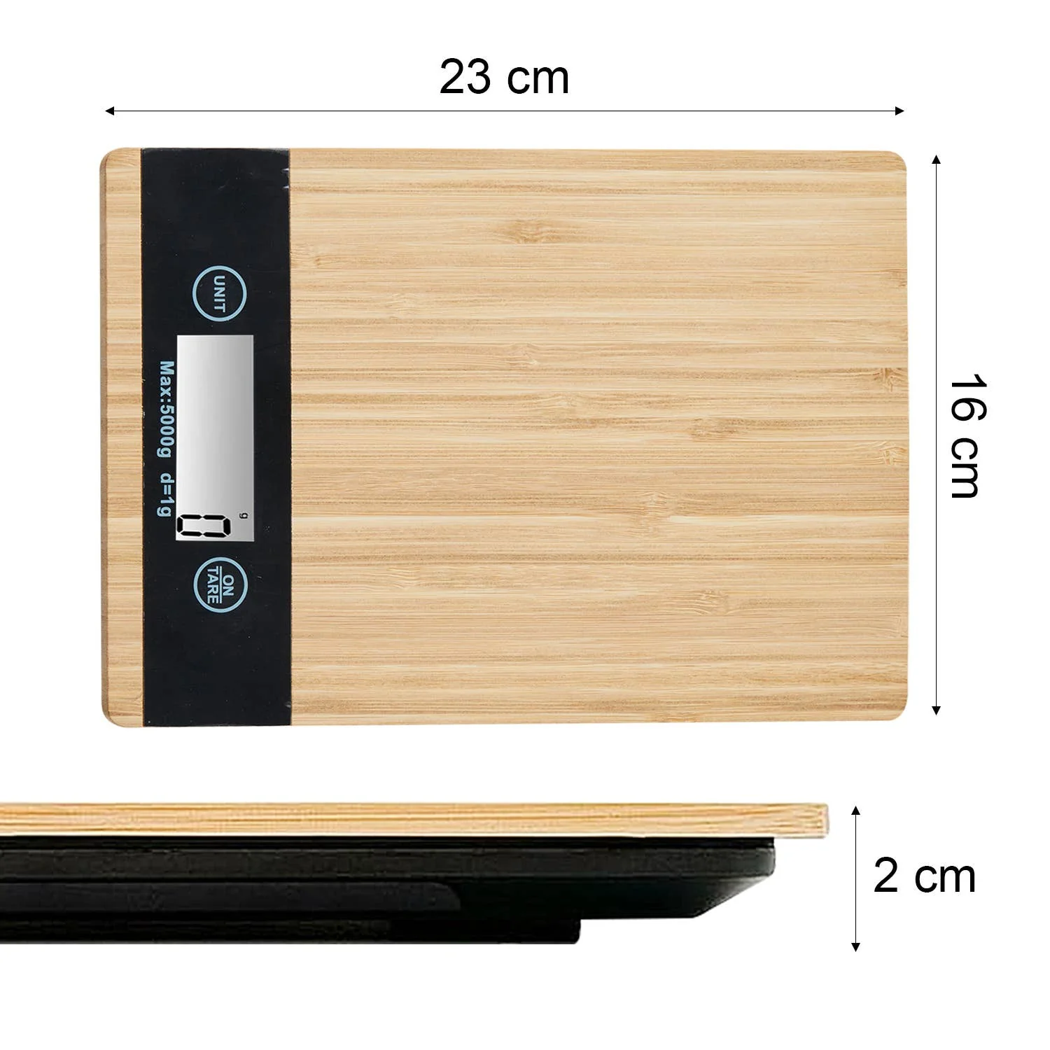 Bamboo Kitchen Scale – 8kg Capacity - Image 4