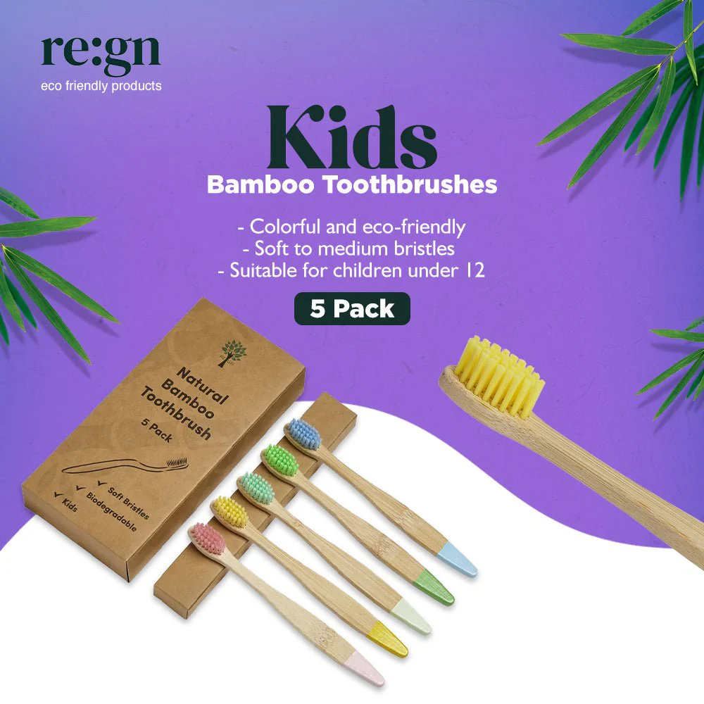Kids Bamboo Toothbrush | 5 Pack - Image 5