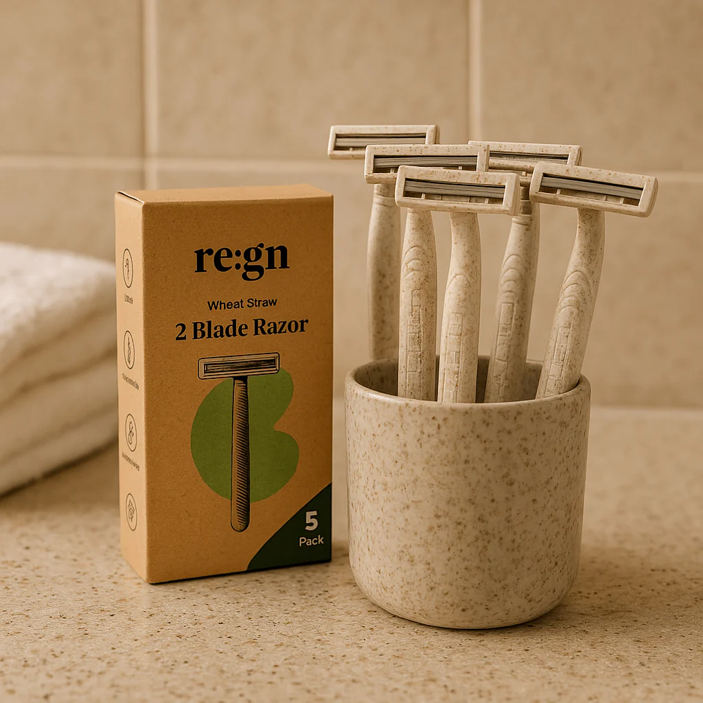 Biodegradable Disposable Razors - Eco Friendly Wheat Straw Blades - 50 Pack - Image 5