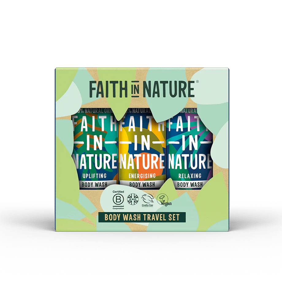 Faith In Nature Body Wash Travel Gift Set 3 x 100ml