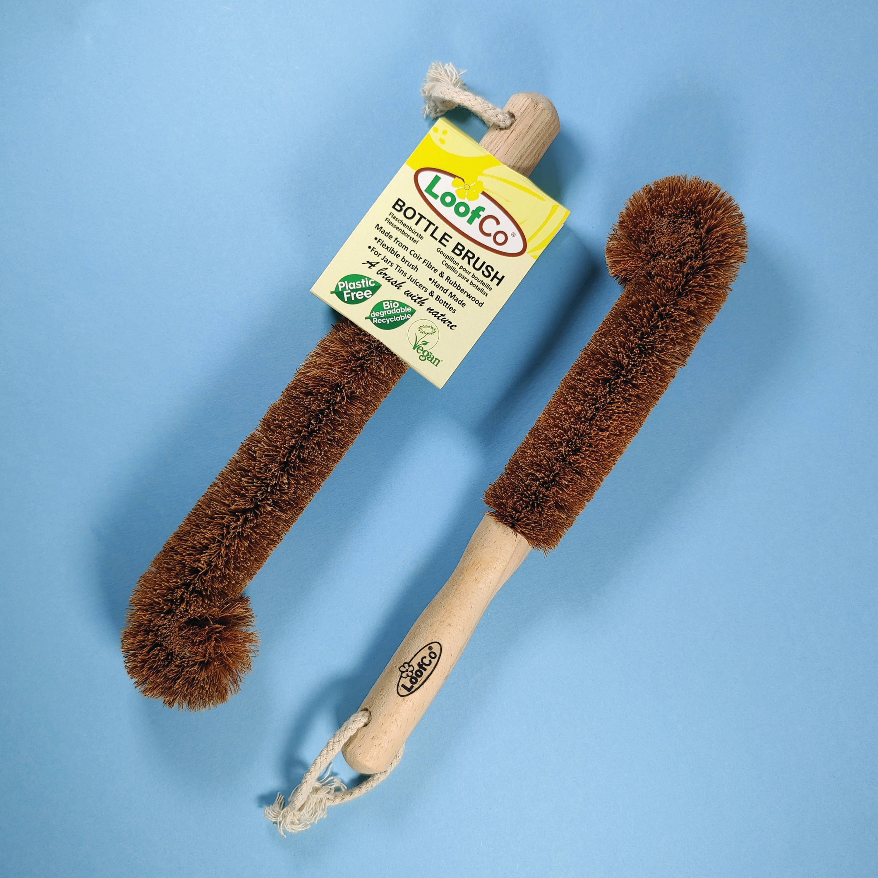LoofCo Bottle Brush – Coconut Coir Fibre with Rubberwood Handle - Image 3