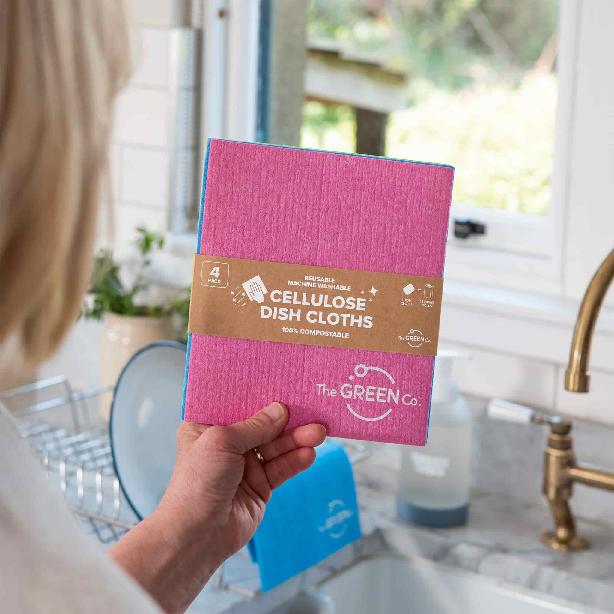 Reusable Cellulose Dish Cloths – Pack of 4 Compostable, Plastic-Free & Eco-Friendly - Image 2