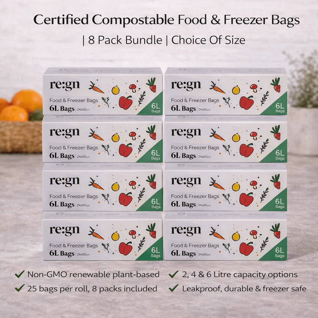 Certified Compostable Food & Freezer Bags | 8 Pack Bundle | Choice Of Size - Image 3