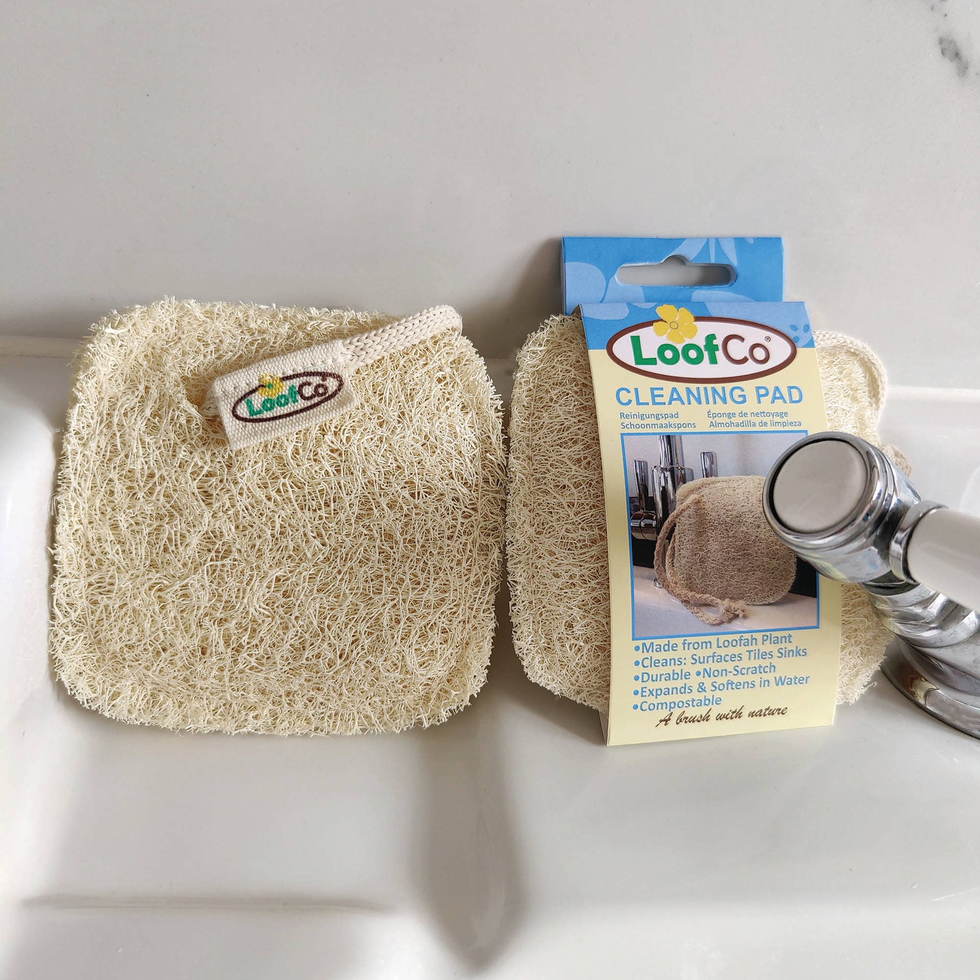 LoofCo Natural Cleaning Pads 2-Pack – Eco-Friendly Loofah Scrubbers - Image 2