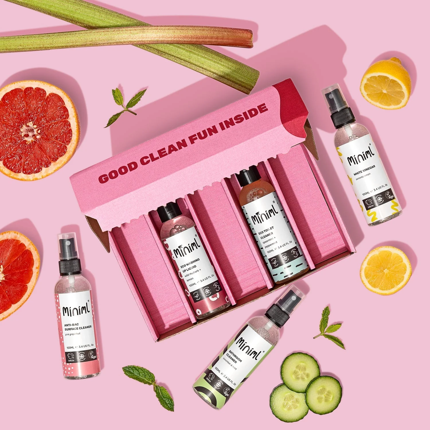 Miniml Cleaning Trial & Travel Set | 5 x 100ml Mini Cleaners Gift Bundle - Image 2