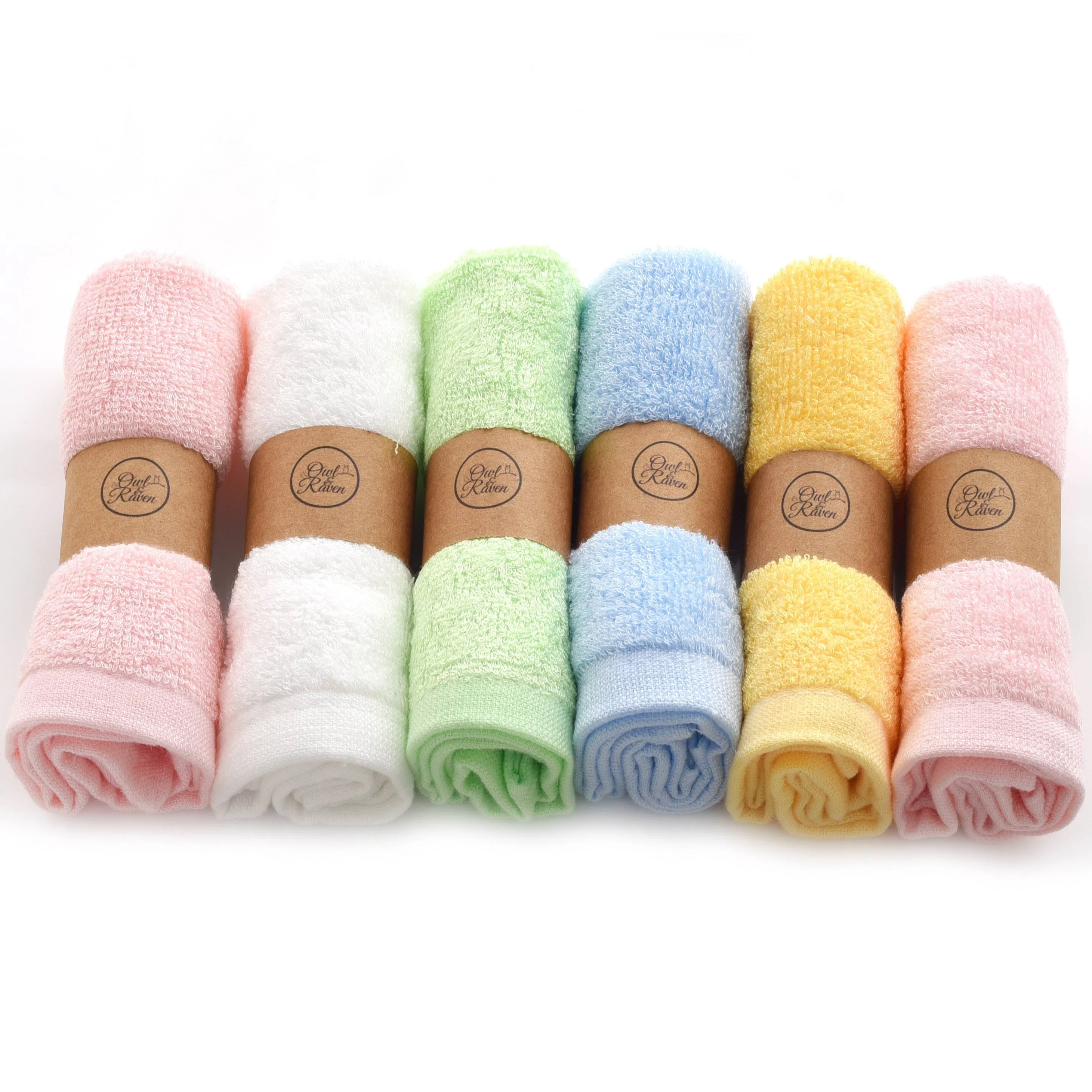 Colourful Organic Bamboo Face Cloths | Luxury Eco Face Cloths | 6 Pack - Image 4