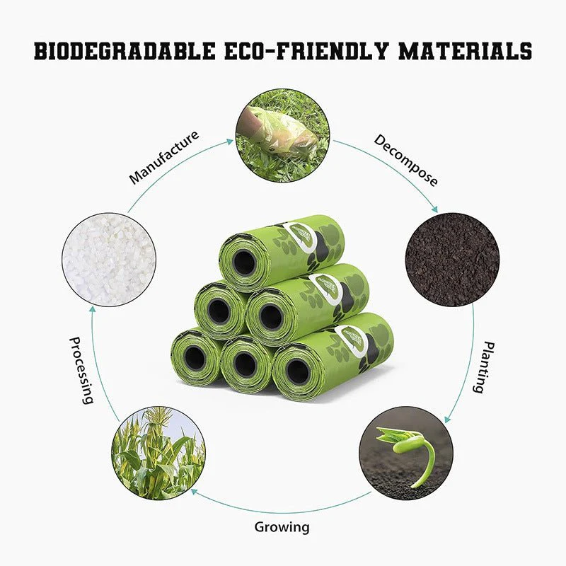 8 Rolls Of Biodegradable Eco Friendly Dog Poop Bags, Eco Waste Poo Disposal - Image 3