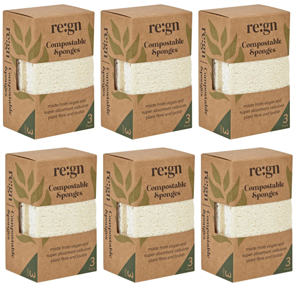 Compostable Eco Friendly Kitchen Sponges - re:gn Plant Fibre Sponges | 18 Sponges - Image 5