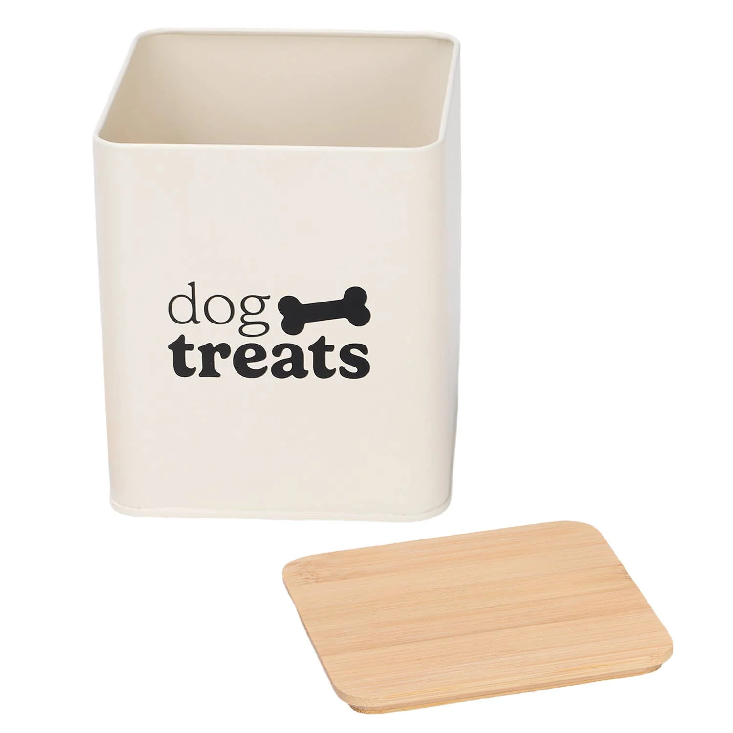 Cream Set of 2 Dog Food Tins with Scoop - Image 4