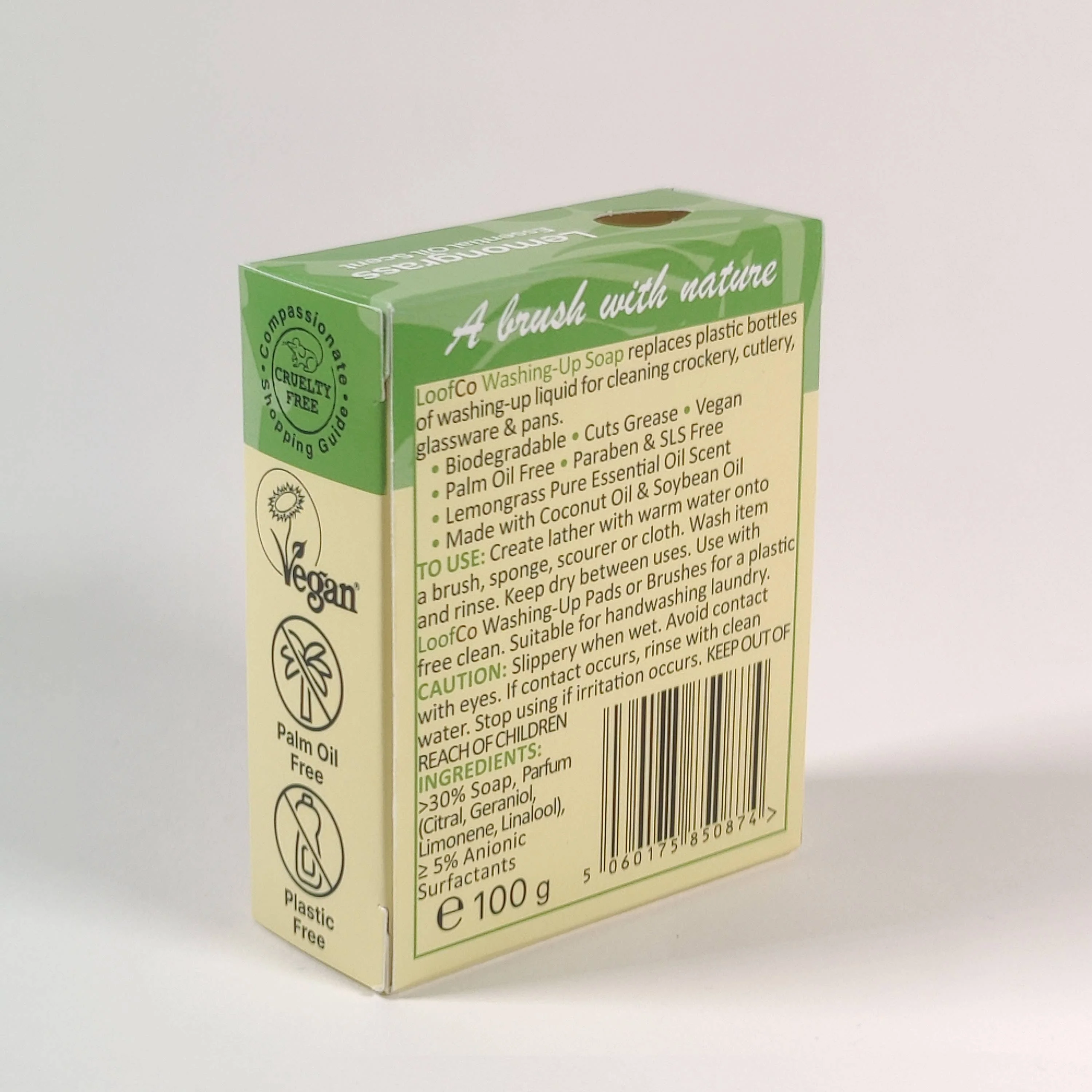 LoofCo Washing-Up Soap Bar 100g – Palm Oil Free Lemongrass - Image 6
