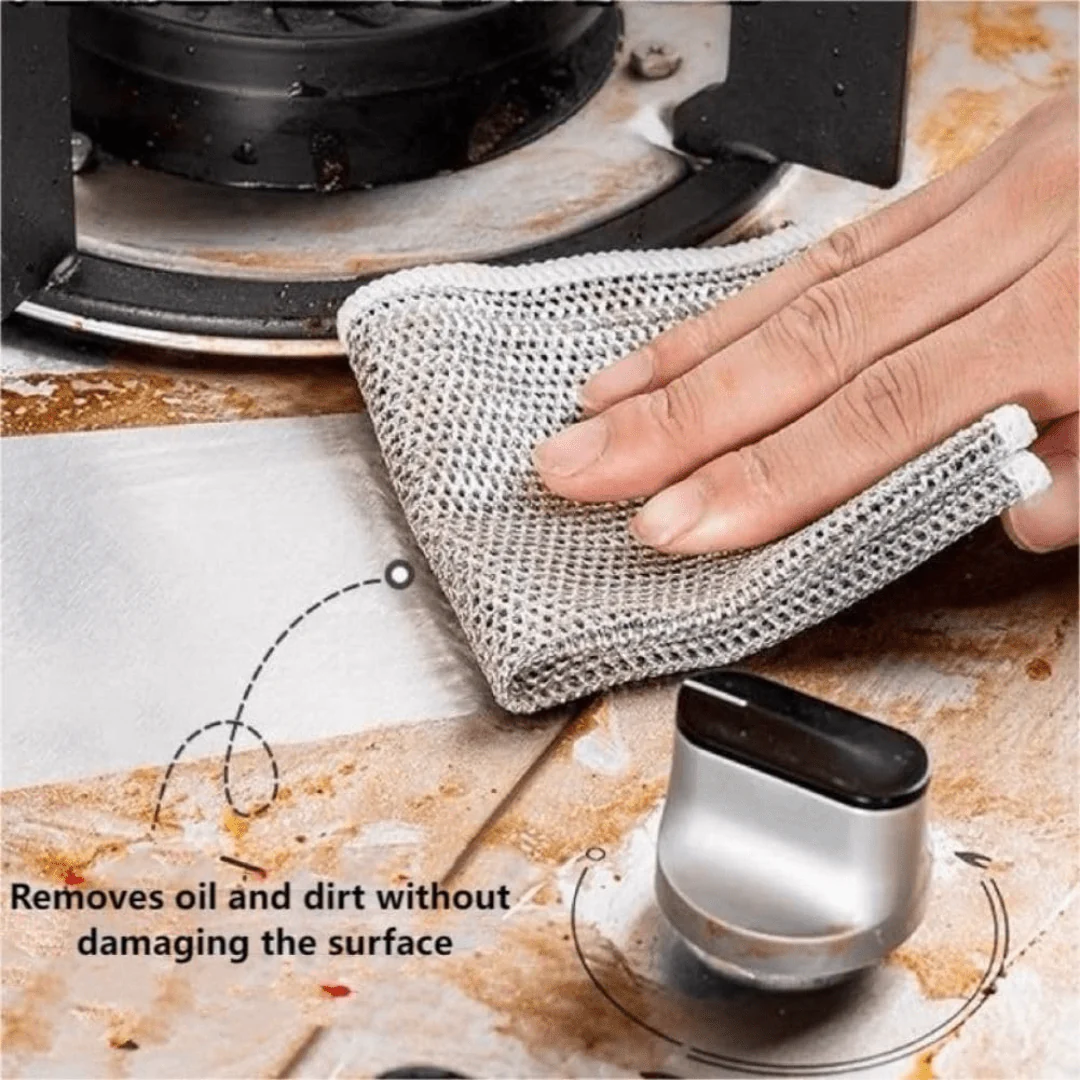 Double-Sided Multifunctional Wire Dishcloths – Non-Scratch, Heavy-Duty Cloths | 10 Pack - Image 4