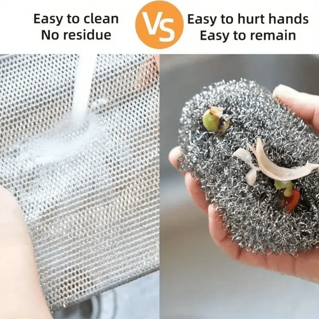 Double-Sided Multifunctional Wire Dishcloths – Non-Scratch, Heavy-Duty Cloths | 10 Pack - Image 5