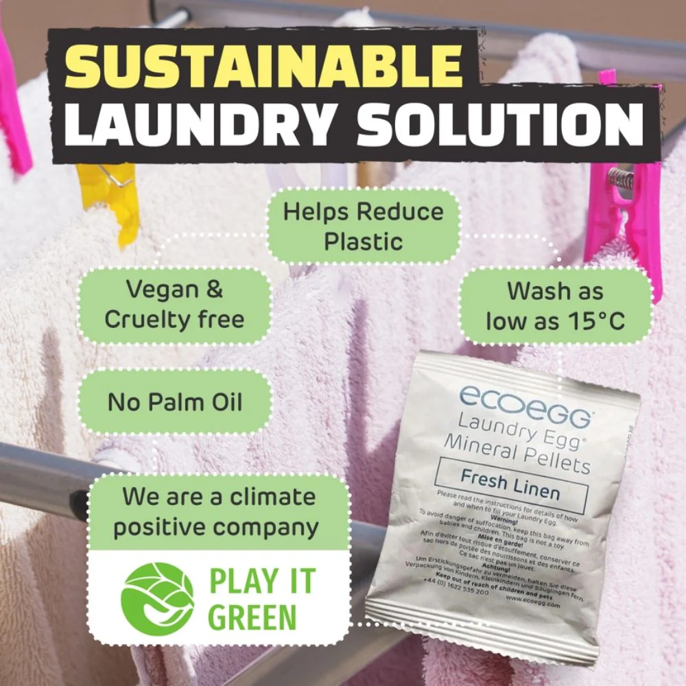 ECOEGG Laundry Egg Washing Detergent Refill Pellets Fresh Linen - Plastic Free Eco Washing Egg, 50 Washes - Image 6