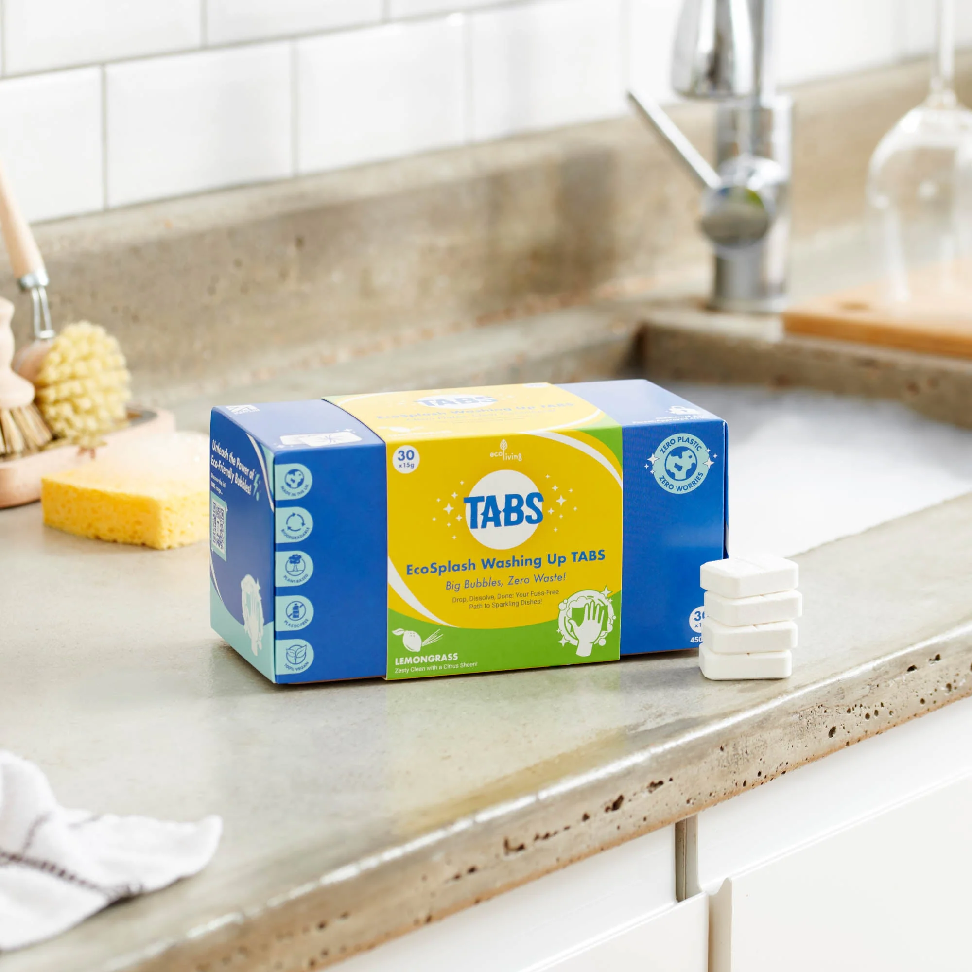 EcoSplash Washing Up Tabs – Plastic-Free, Plant-Based Cleaning (30 Pack) - Image 7