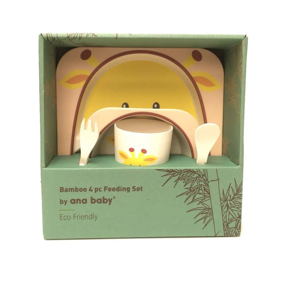 Giraffe Bamboo Kids Dinner Set - 5 Piece - Image 3
