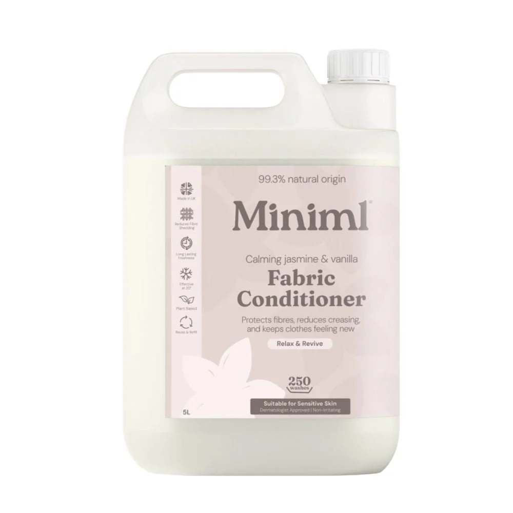 Miniml Calming Jasmine + Vanilla Fabric Conditioner 5L Refill | Soft, Long-Lasting Freshness