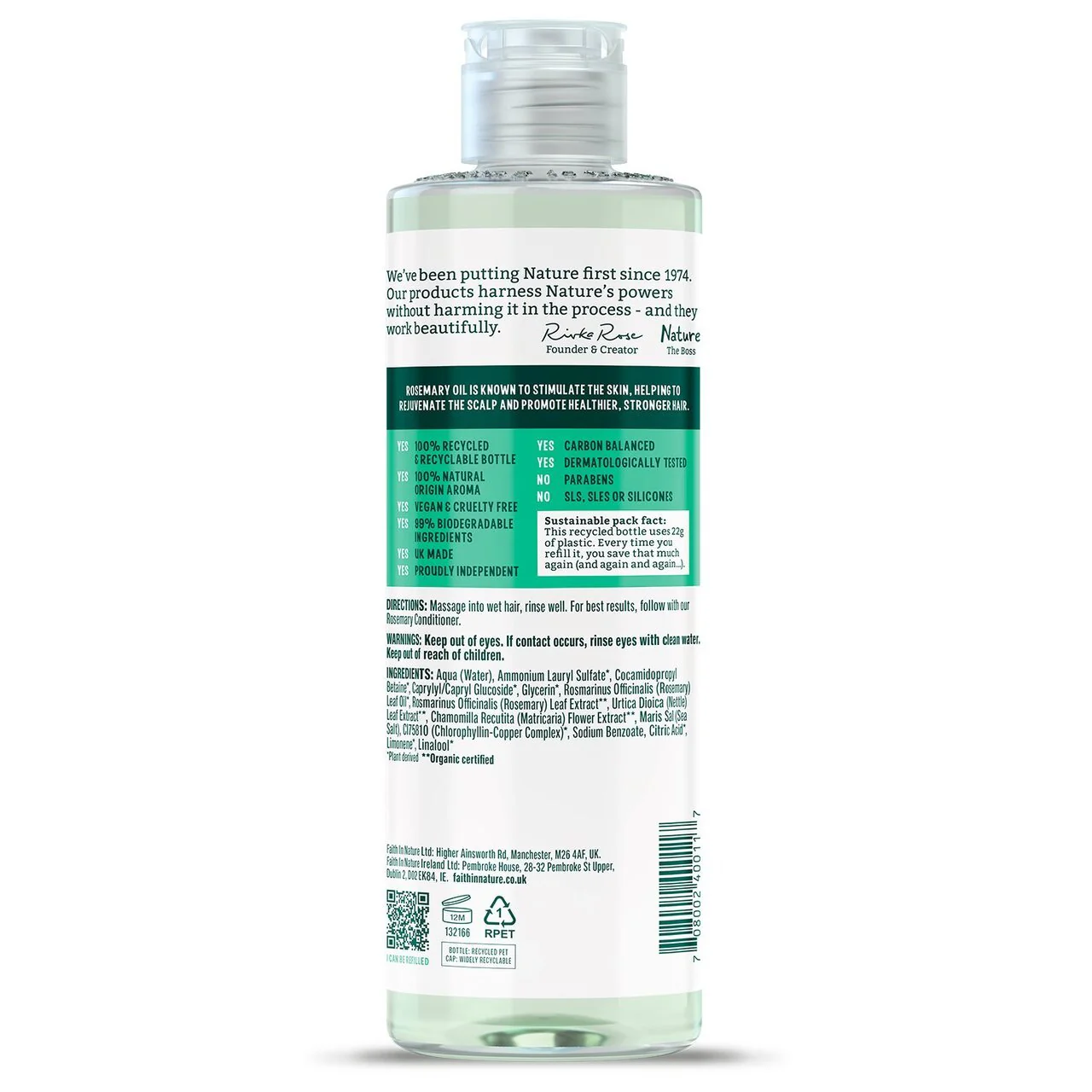 Faith In Nature Rosemary Shampoo – 400ml - Image 2