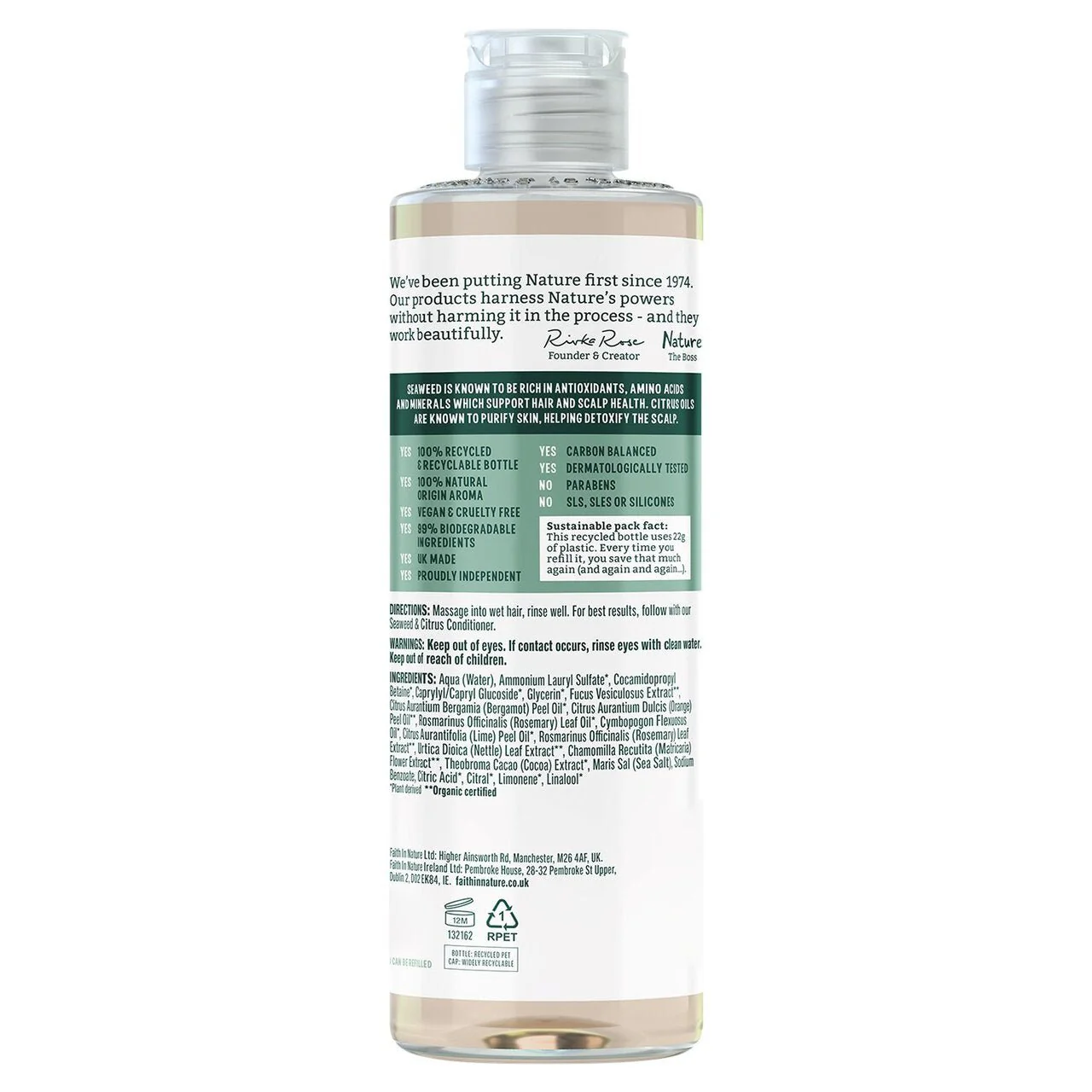 Faith In Nature Seaweed & Citrus Shampoo – 400ml - Image 2