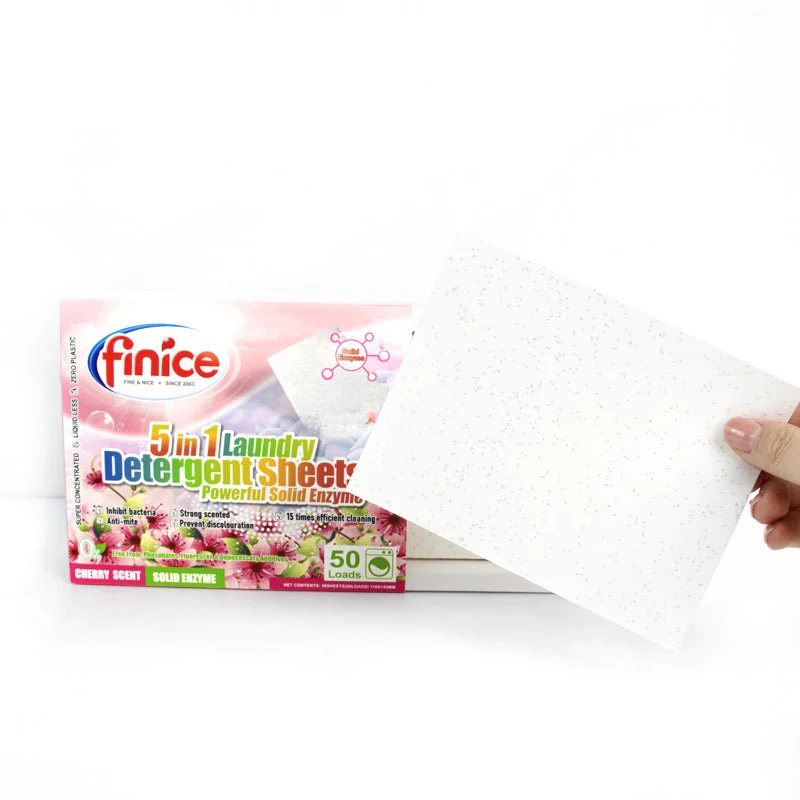 Finice 5 in 1 Laundry Detergent Sheets – Powerful Stain Removal, Solid Enzyme, 50 Loads - Image 3