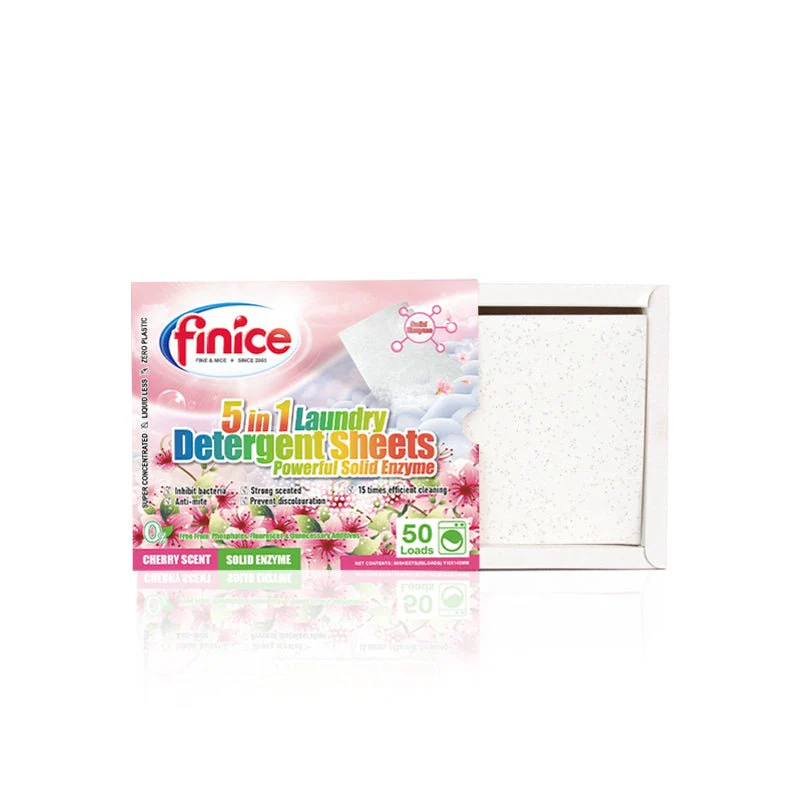 Finice 5 in 1 Laundry Detergent Sheets – Powerful Stain Removal, Solid Enzyme, 50 Loads - Image 4