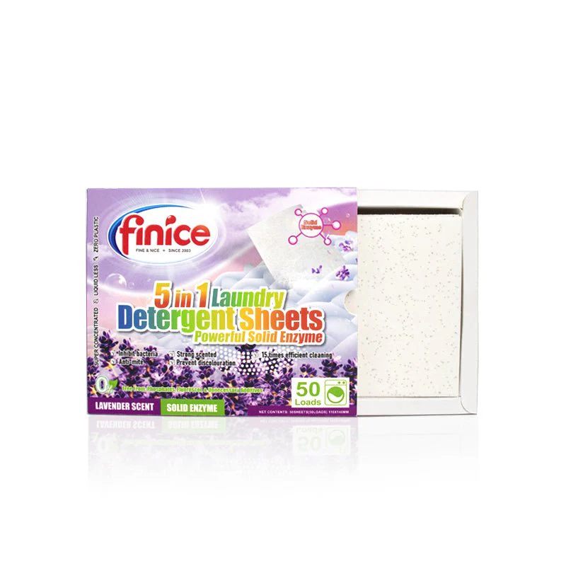 Finice 5 in 1 Laundry Detergent Sheets – Powerful Stain Removal, Solid Enzyme, 50 Loads - Image 6