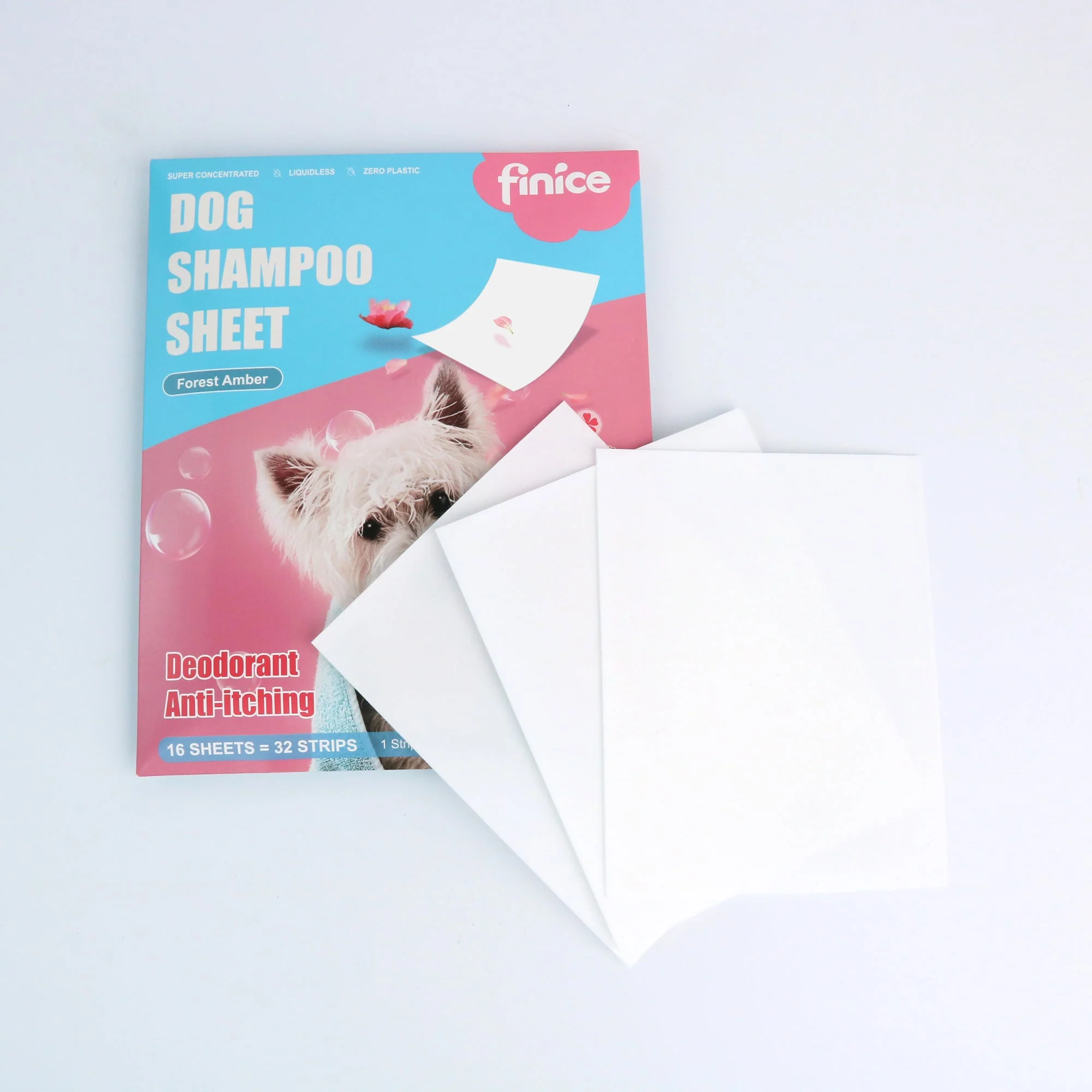Finice Dog Shampoo Sheets – Plant-Based, Deodorising & Anti-Itch, Forest Amber, 32 Washes - Image 3
