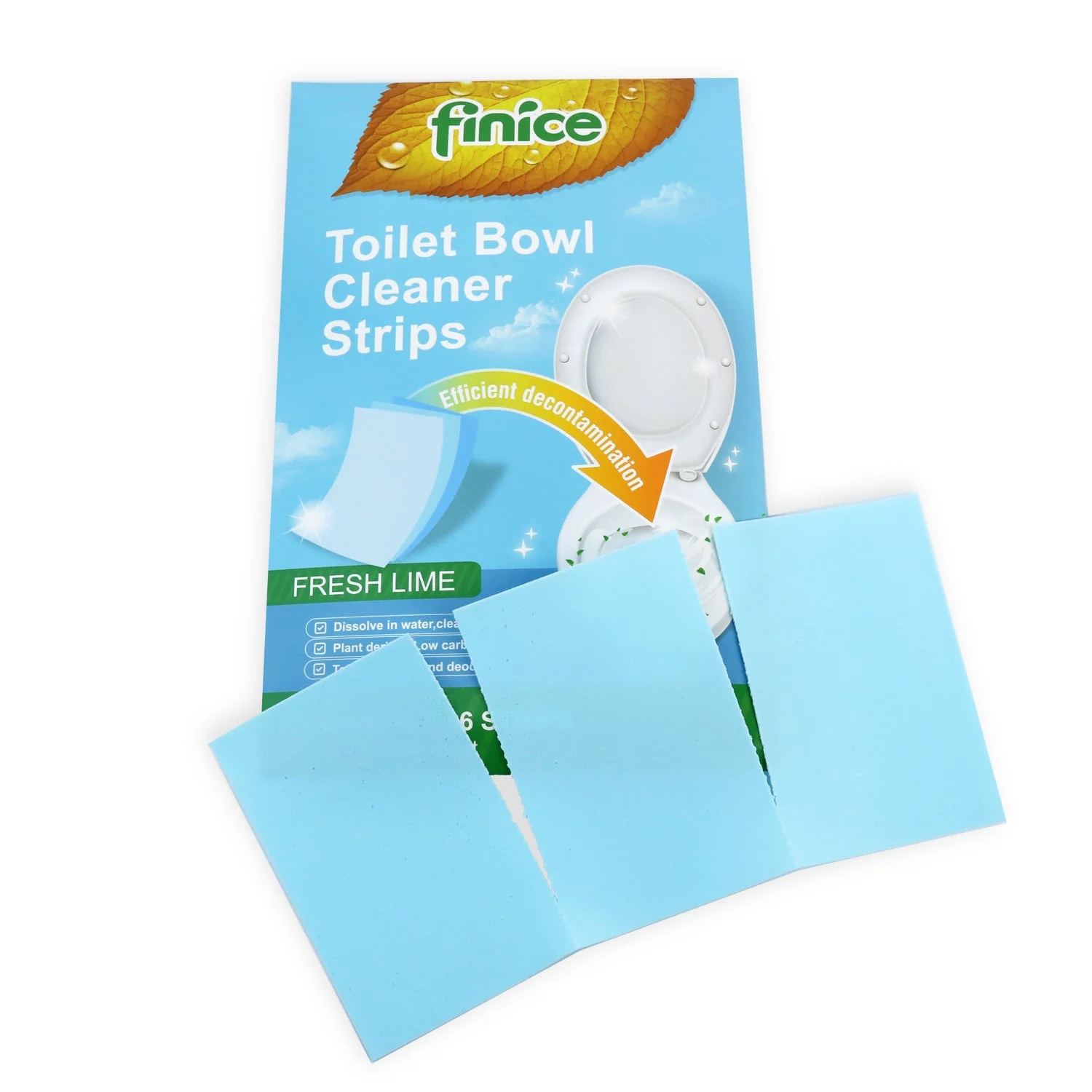 Finice Toilet Bowl Cleaner Strips – Plant-Based, Eco-Friendly, Fresh Lime, 36 Cleans - Image 4