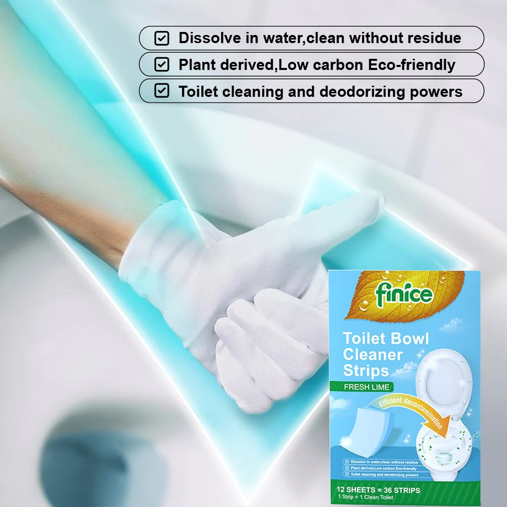 Finice Toilet Bowl Cleaner Strips – Plant-Based, Eco-Friendly, Fresh Lime, 36 Cleans - Image 6