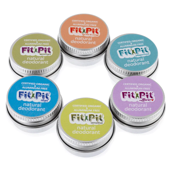 Natural Deodorant Sample Set – 6 x 5ml Tins Fit Pit Collection