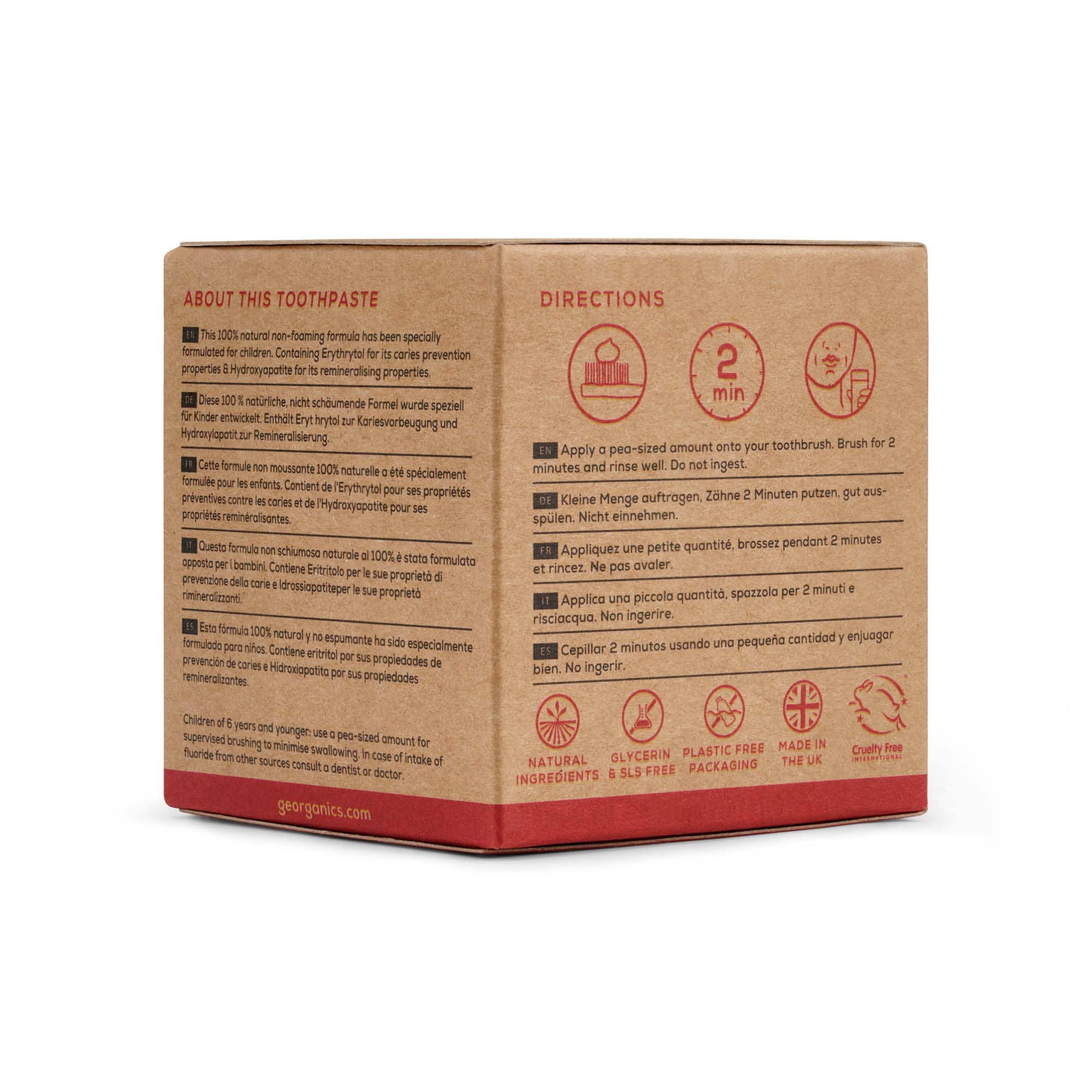Geo Kids Fluoride Toothpaste - 100% Natural, Non-Foaming Formula - Image 4