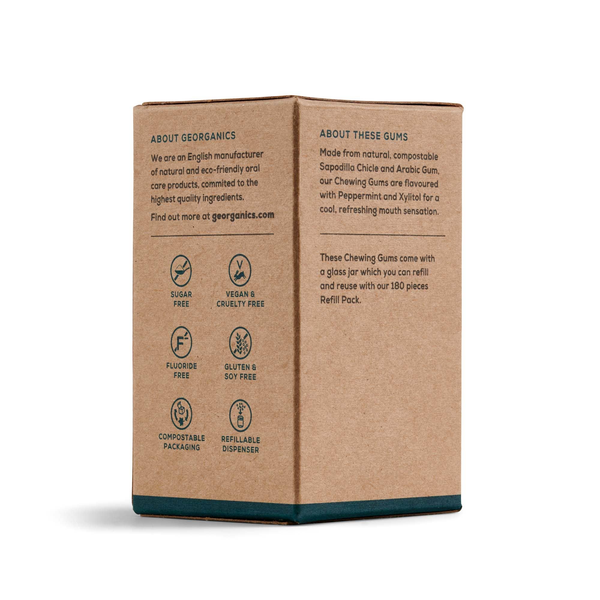 Georganics Peppermint Natural Chewing Gum with Xylitol - Image 3