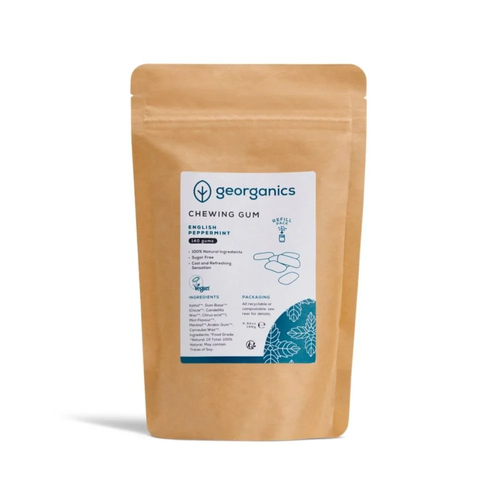 Georganics Peppermint Natural Chewing Gum with Xylitol - Image 4
