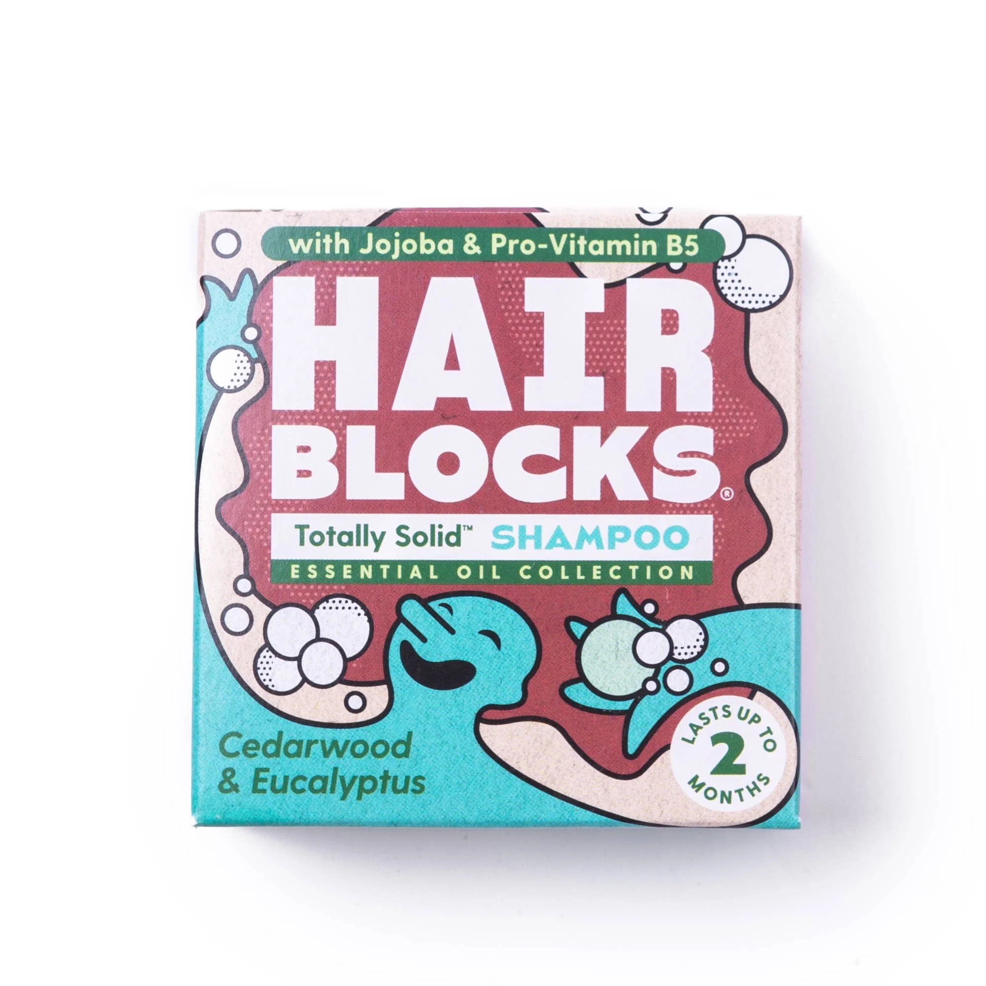 Hair Blocks Solid Shampoo Cedarwood & Eucalyptus - Plastic Free Vegan Shampoo Bars - Image 2