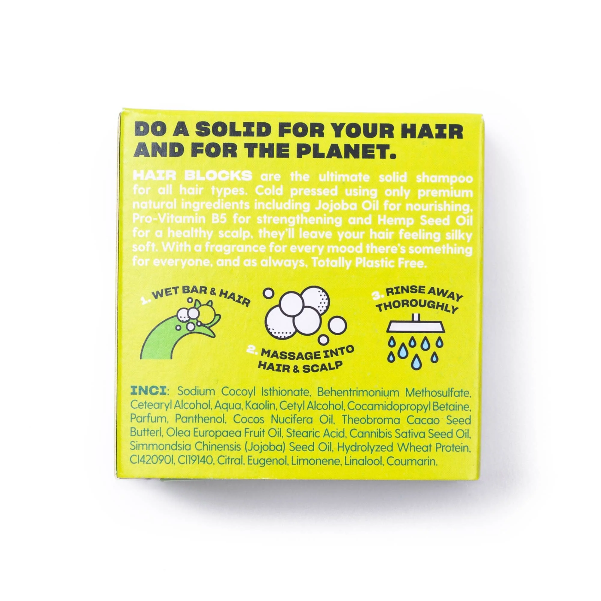 Hair Blocks Solid Shampoo Lime & Sandalwood - Plastic Free Vegan Shampoo Bars - Image 3