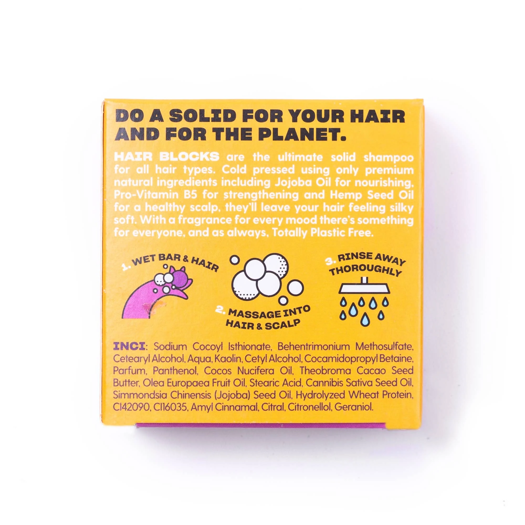 Hair Blocks Solid Shampoo Mango & Passionfruit - Plastic Free Vegan Shampoo Bars - Image 3