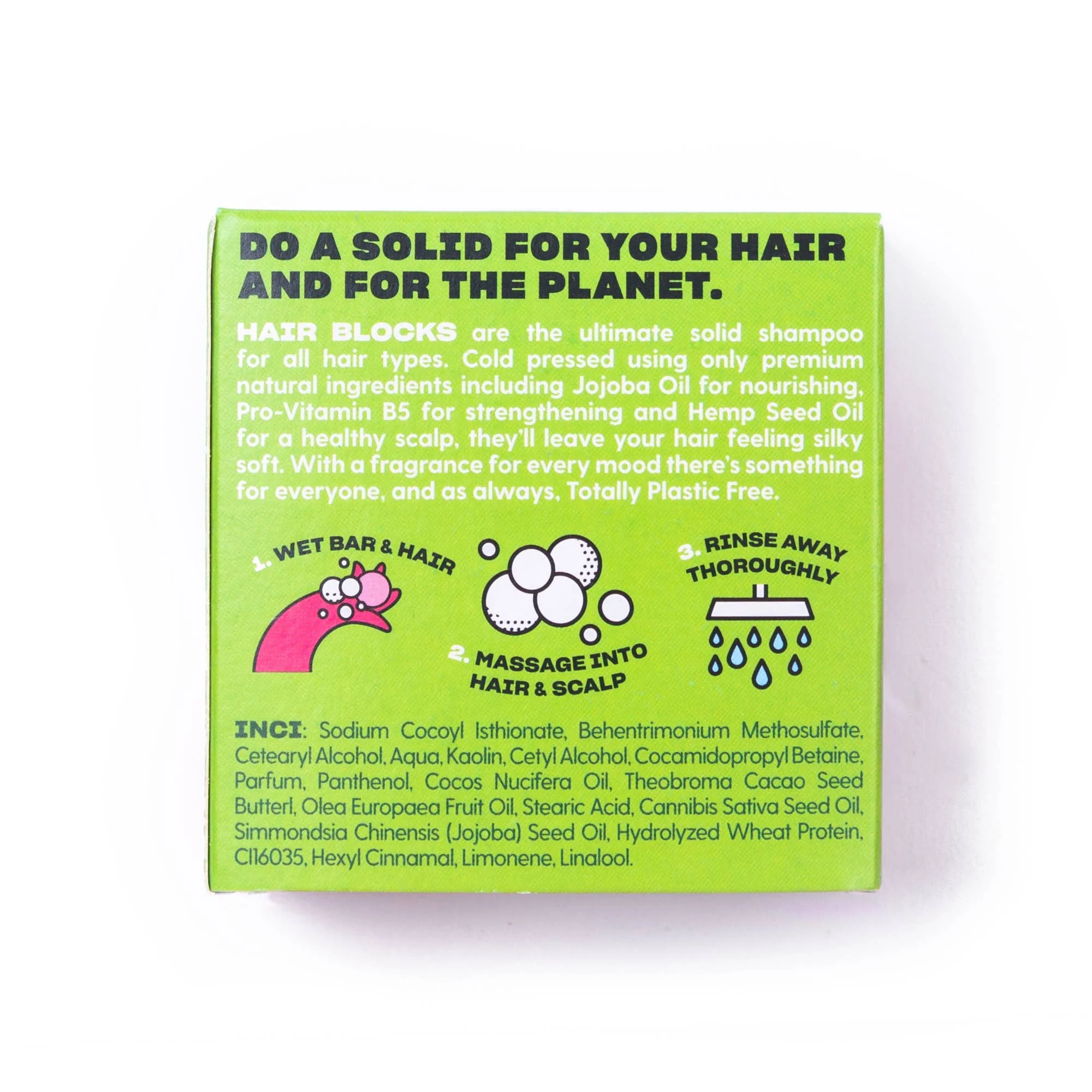 Hair Blocks Solid Shampoo Mint & Grapefruit - Plastic Free Vegan Shampoo Bars - Image 3