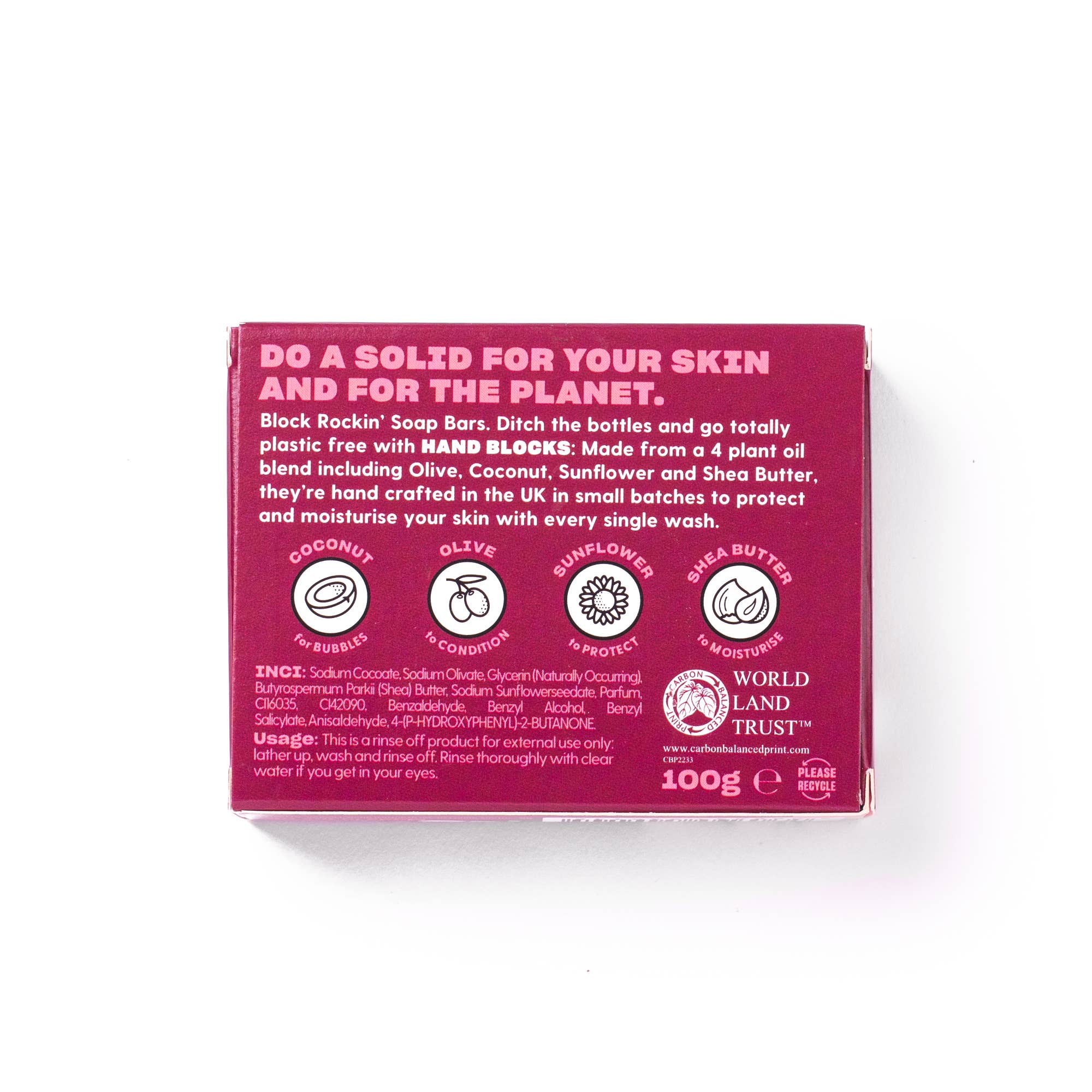Hand Blocks Soap Black Cherry - Plastic Free Vegan Hand Soap Bars - Image 3