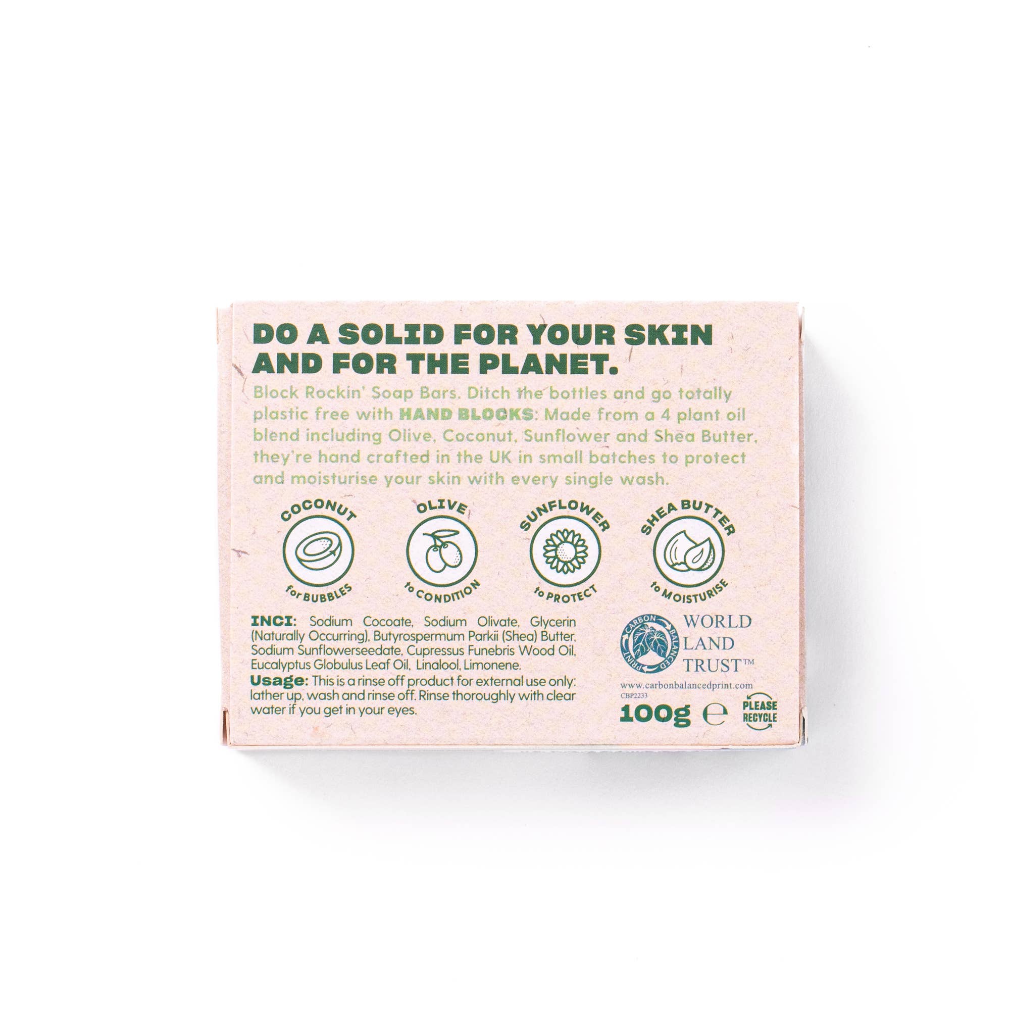 Hand Blocks Soap Cedarwood & Eucalyptus - Plastic Free Vegan Hand Soap Bars - Image 3