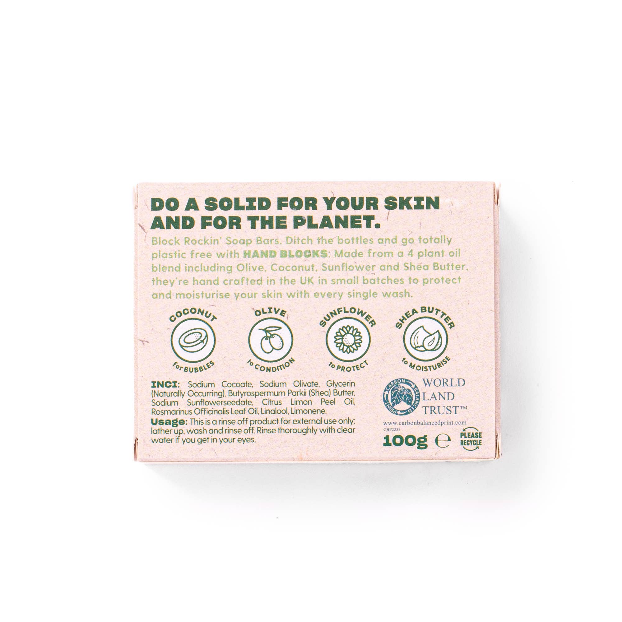 Hand Blocks Soap Lemon & Rosemary - Plastic Free Vegan Hand Soap Bars - Image 3