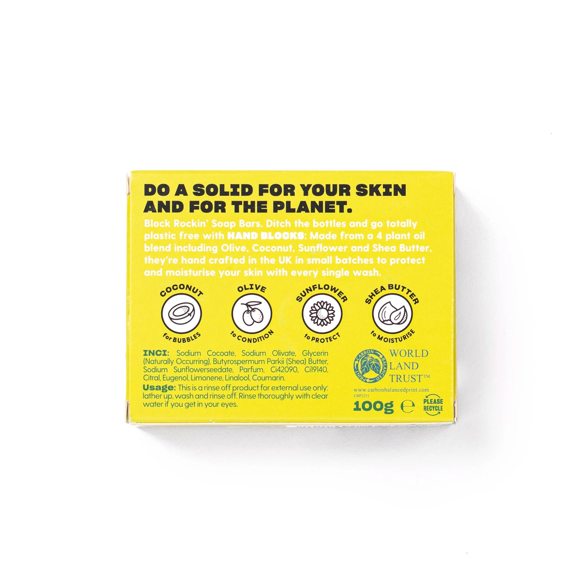 Hand Blocks Soap Lime & Sandawlwood - Plastic Free Vegan Hand Soap Bars - Image 3
