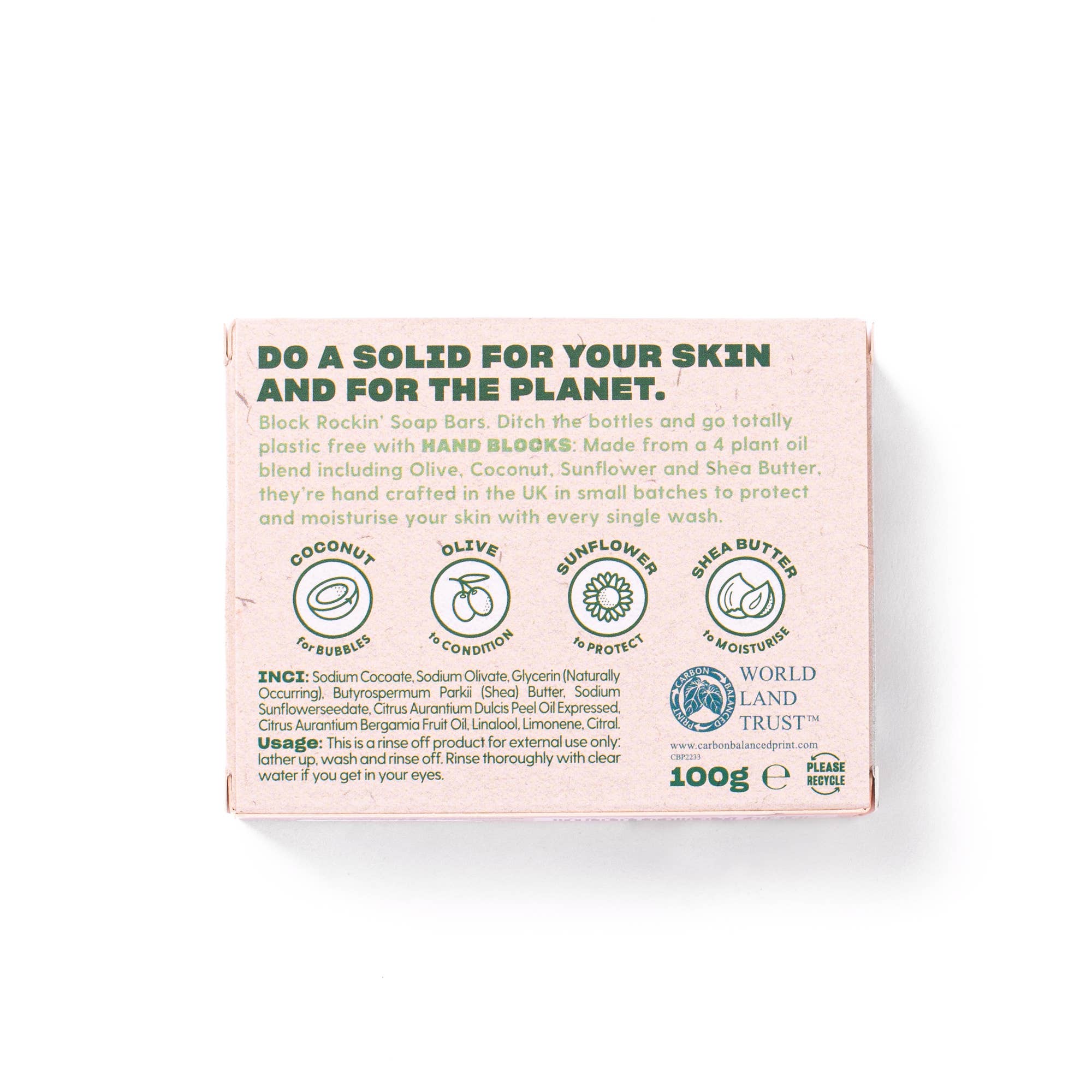 Hand Blocks Soap Sweet Orange & Bergamot - Plastic Free Vegan Hand Soap Bars - Image 3