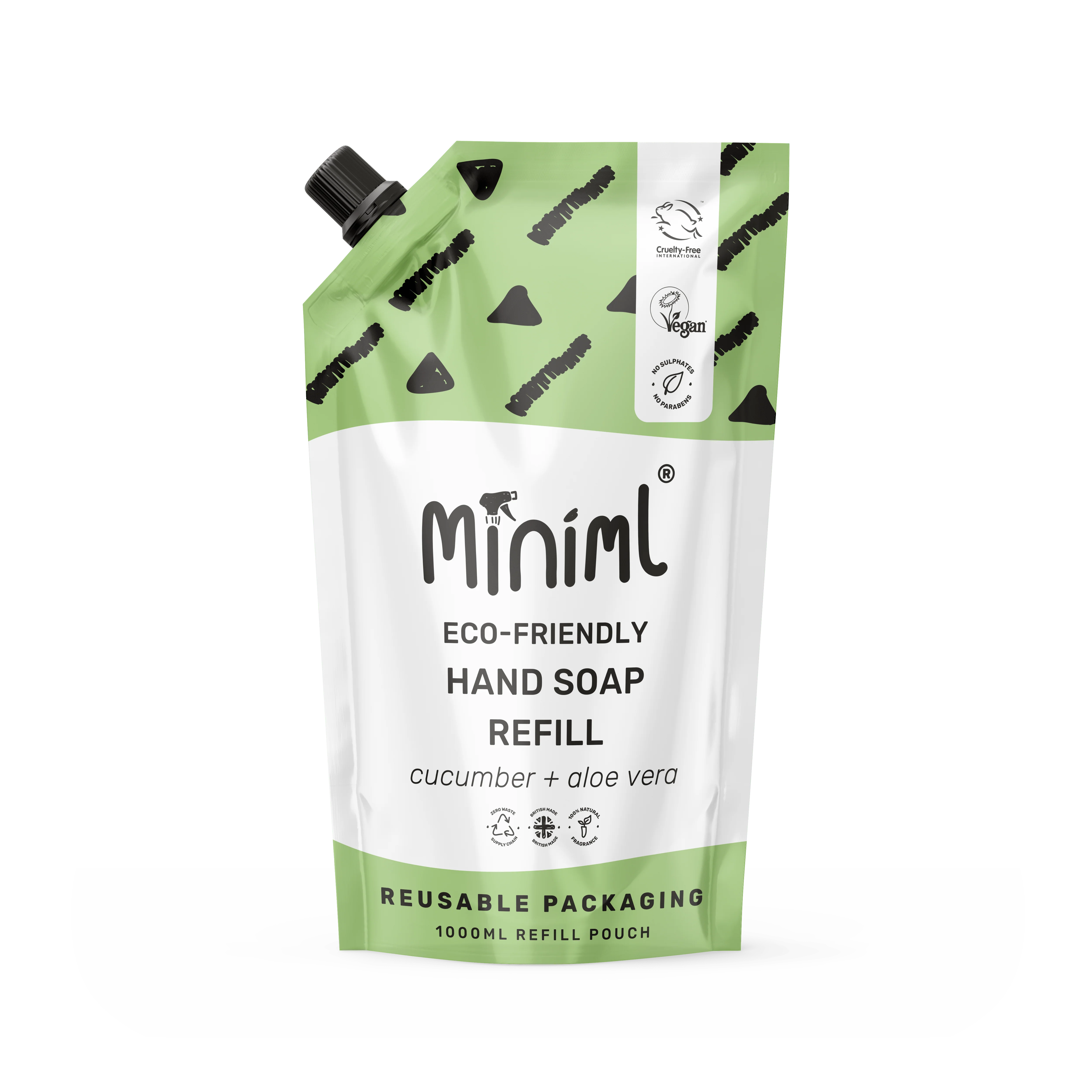 Miniml Cucumber + Aloe Vera Hand Soap 1L Refill | Fresh and Gentle Cleansing