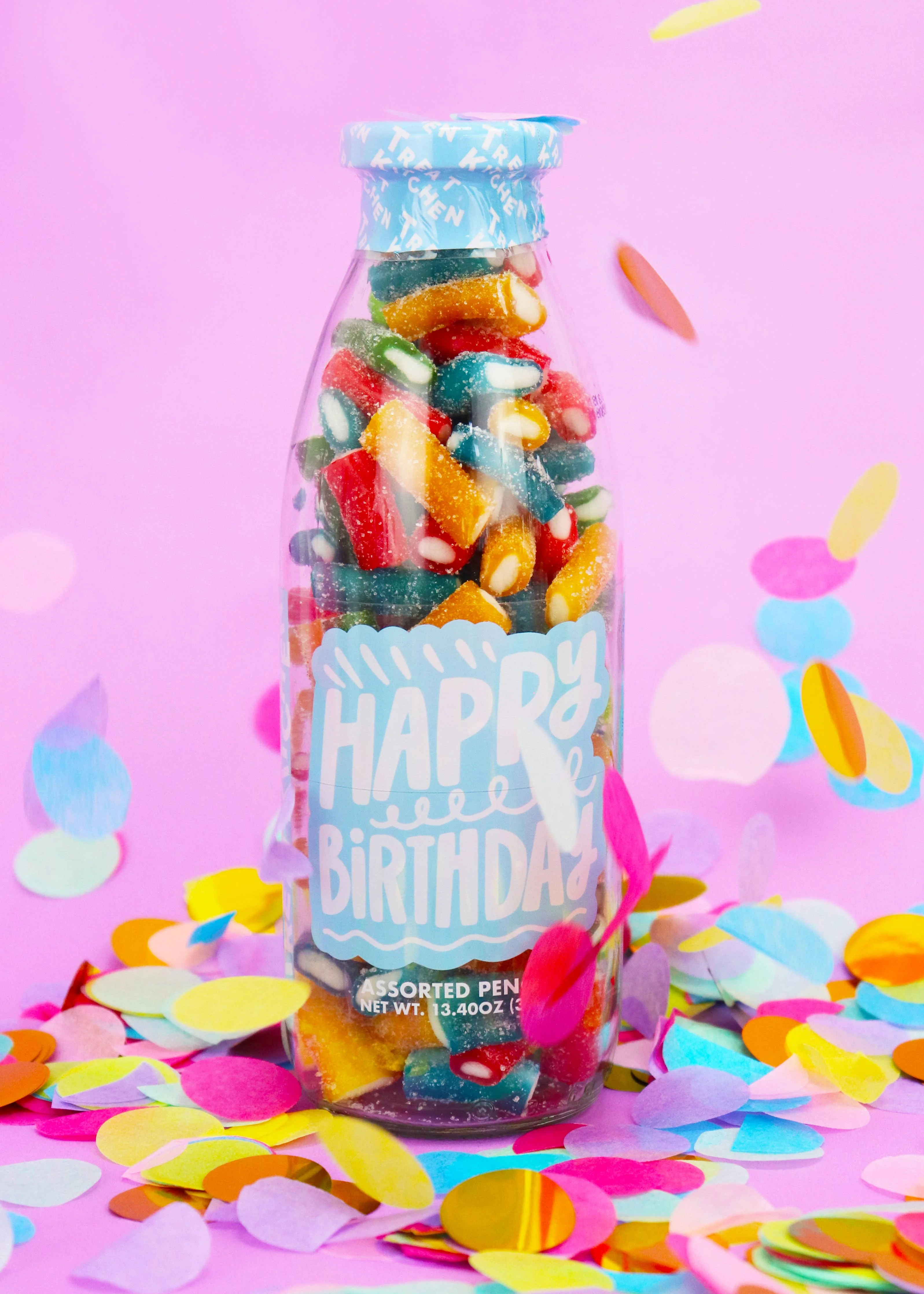 Happy Birthday Assorted Fruit Flavour Fizzy Gummy Pencils – 350g - Image 4