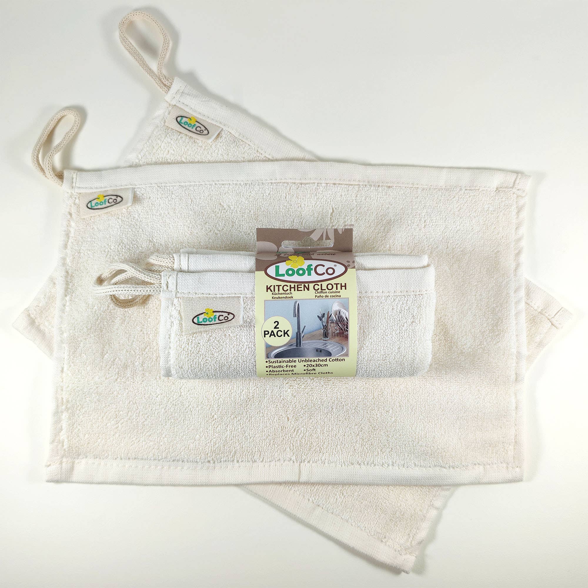 LoofCo Kitchen Cloths 2-Pack – Sustainable Egyptian Cotton Cleaning Cloths - Image 5