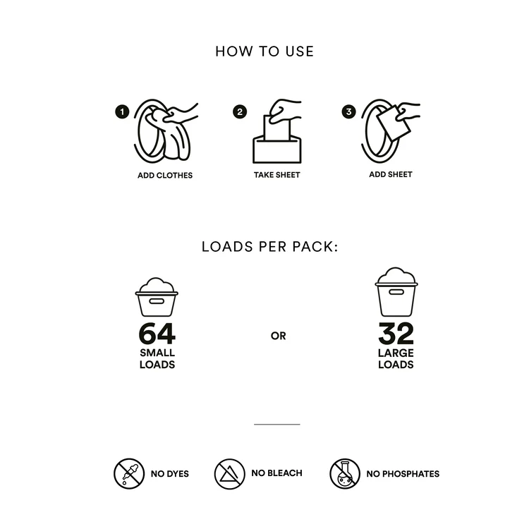 Zero Waste Club Laundry Detergent Sheets - Pack of 64 (Plastic Free) - Image 9