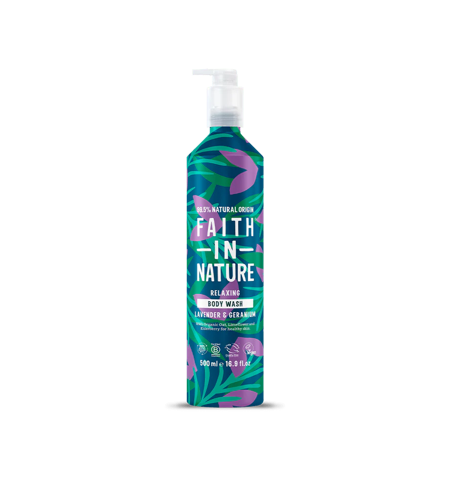 Lavender & Geranium Body Wash 500ml Aluminium – 99.5% Natural Origin
