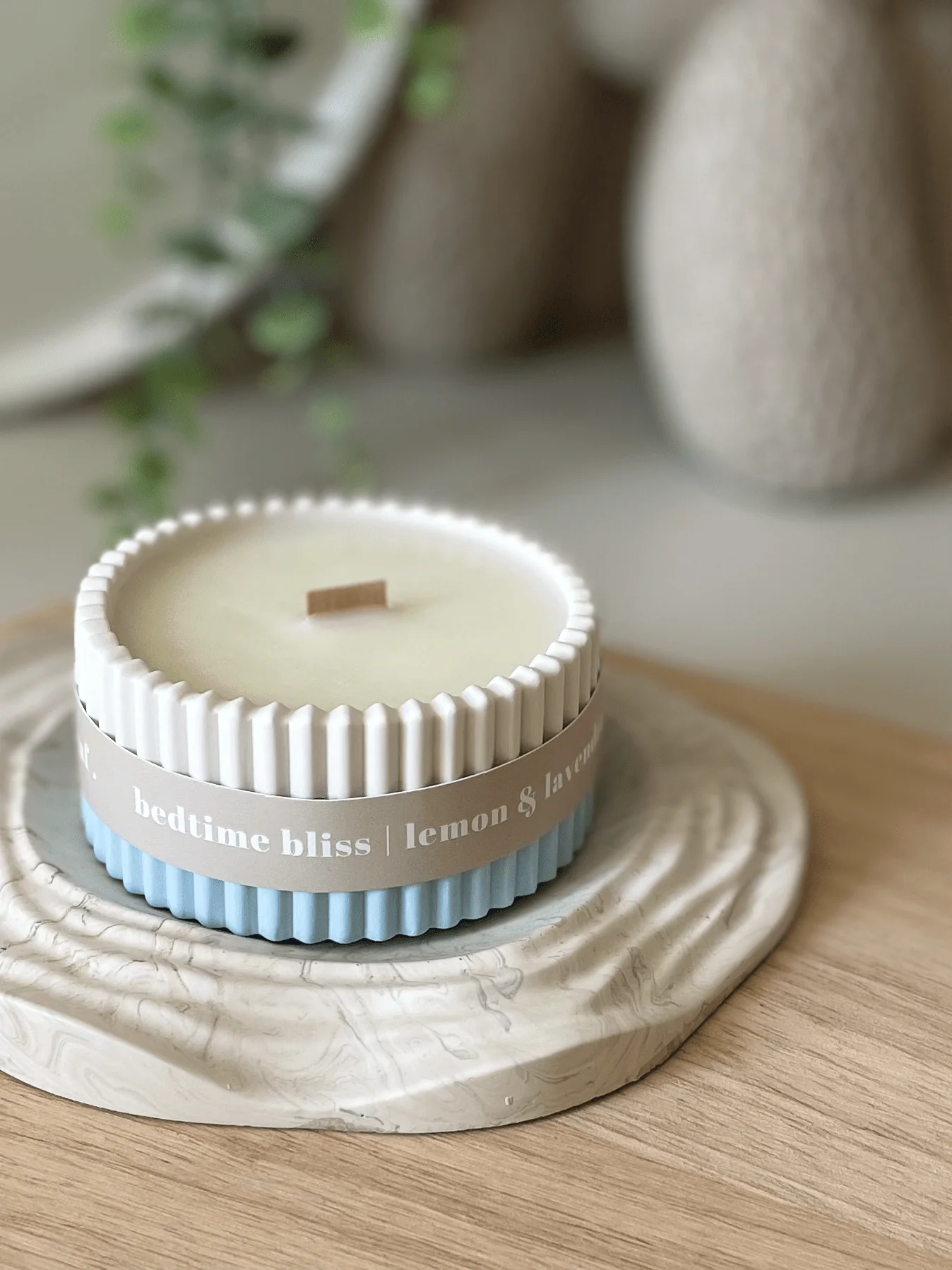 Lemon & Lavender Stoneware Soy Candle – Soothing Bedtime Aroma - Image 4